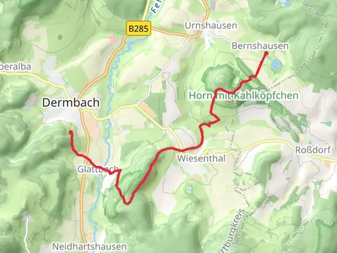 Dermbach to Bernshausen via Hochrhoener