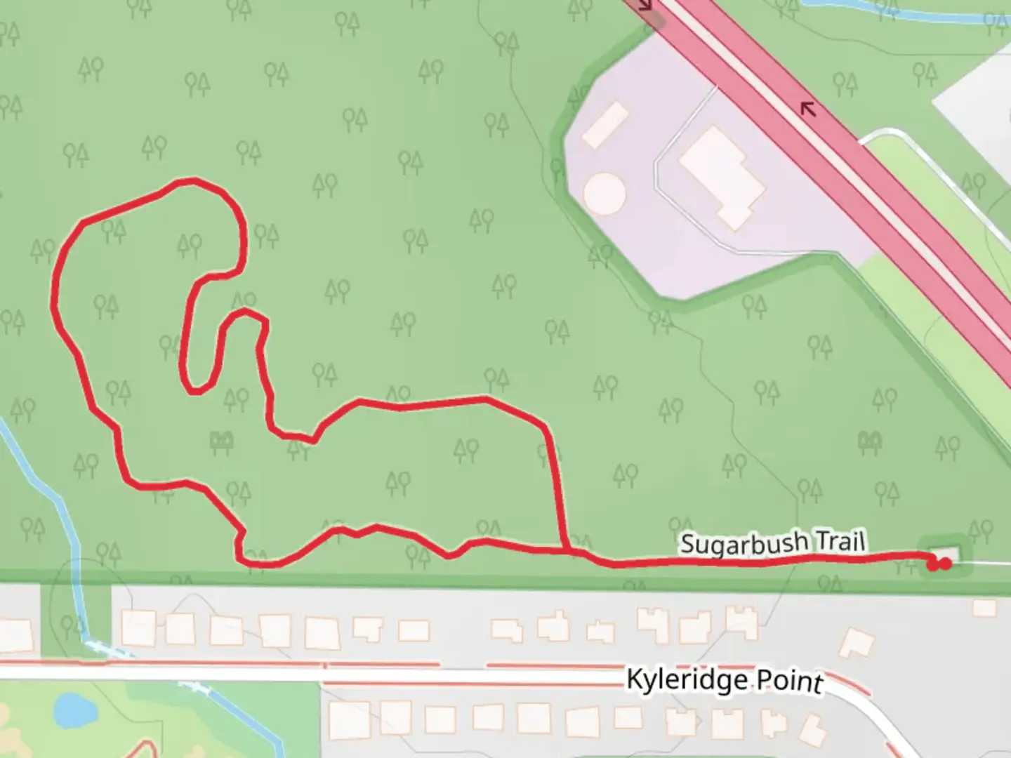 An image depicting the trail Sugarbrush Loop Trail and its surrounding area.