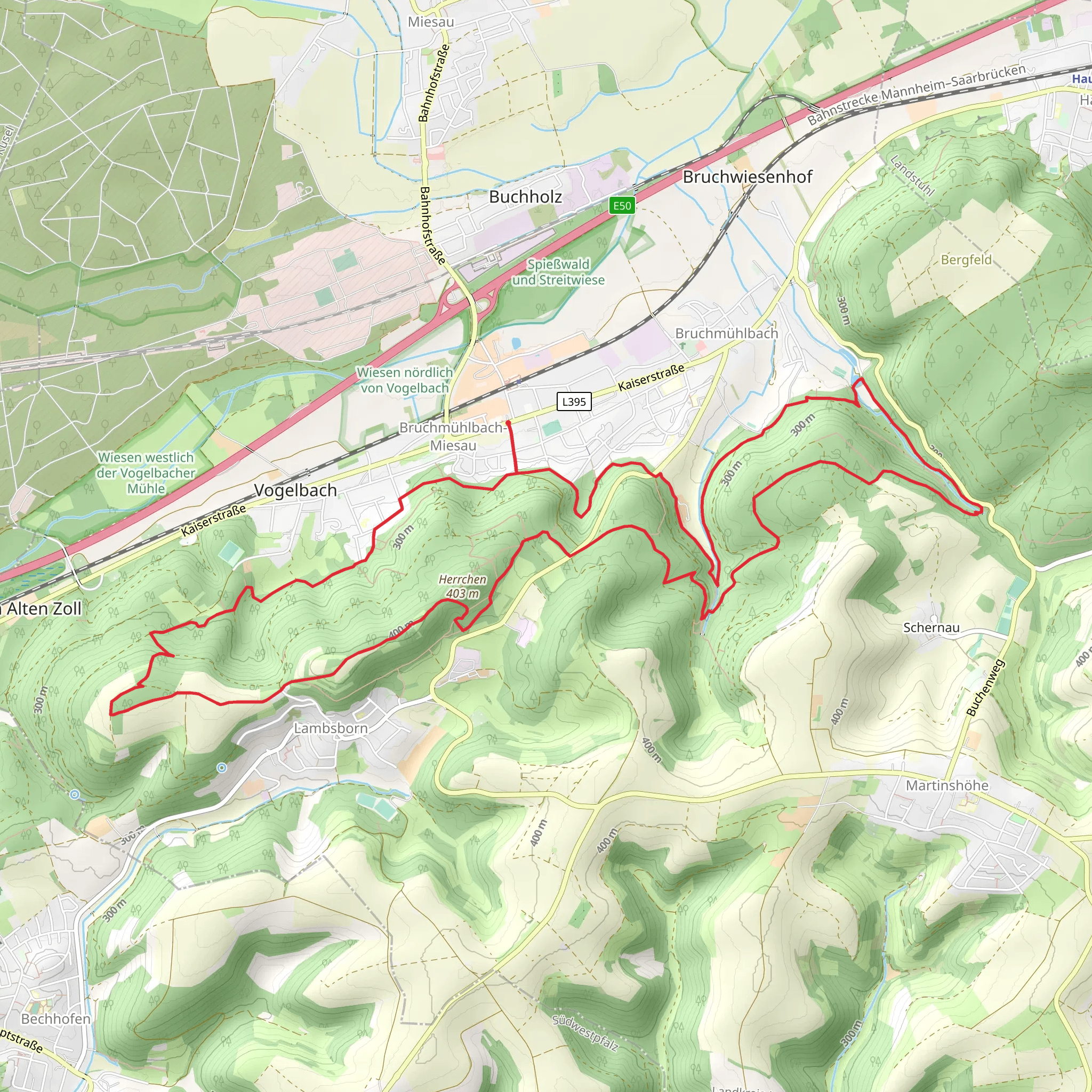 Bruchmuhlbach Miesau Loop via Herrchen mobile static map
