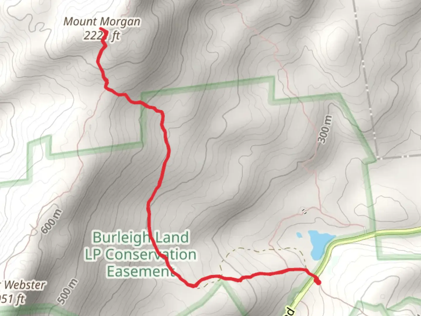 An image depicting the trail Mount Morgan Out and Back and its surrounding area.