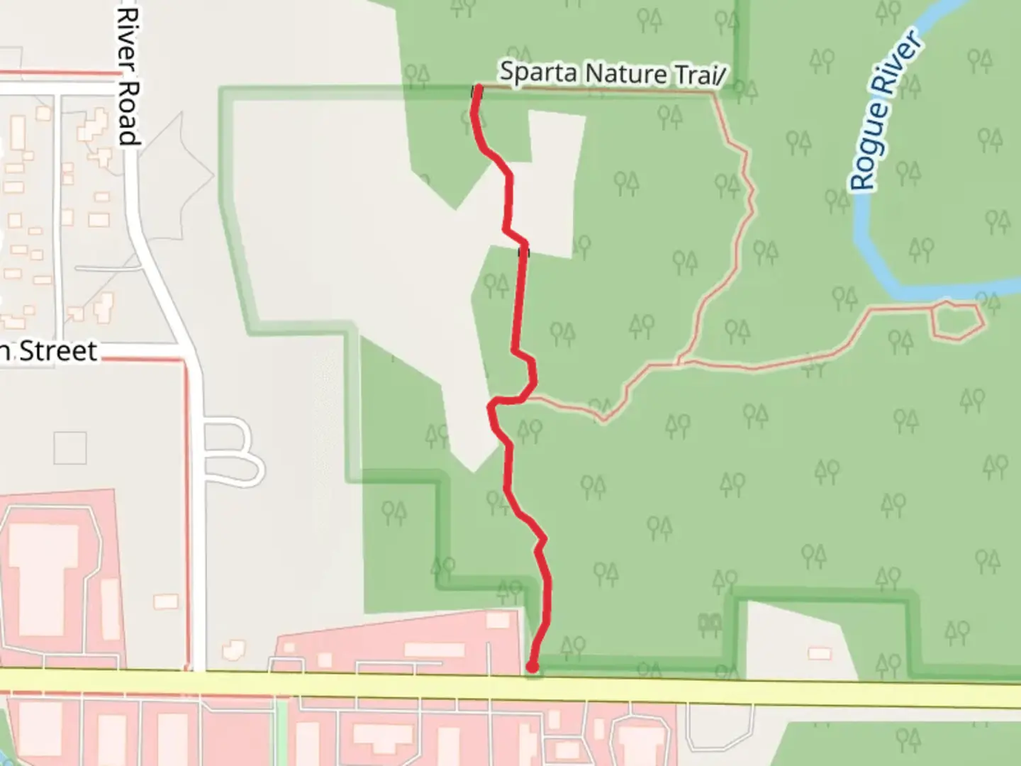 An image depicting the trail Sparta Nature Trail and its surrounding area.