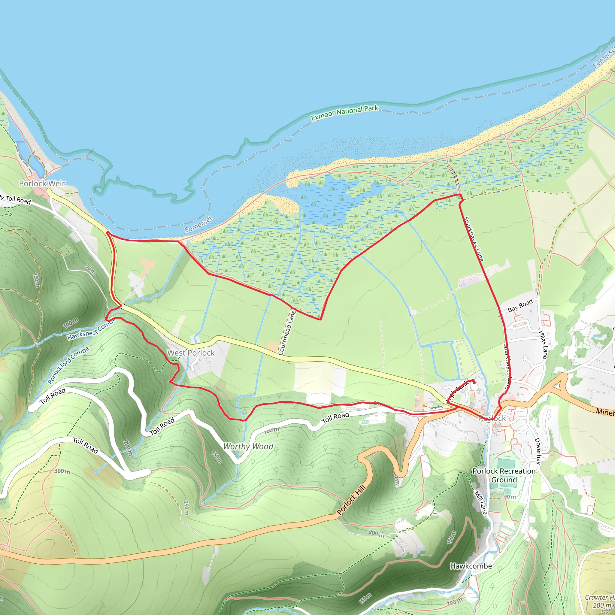 Porlock Woodland Walk mobile static map