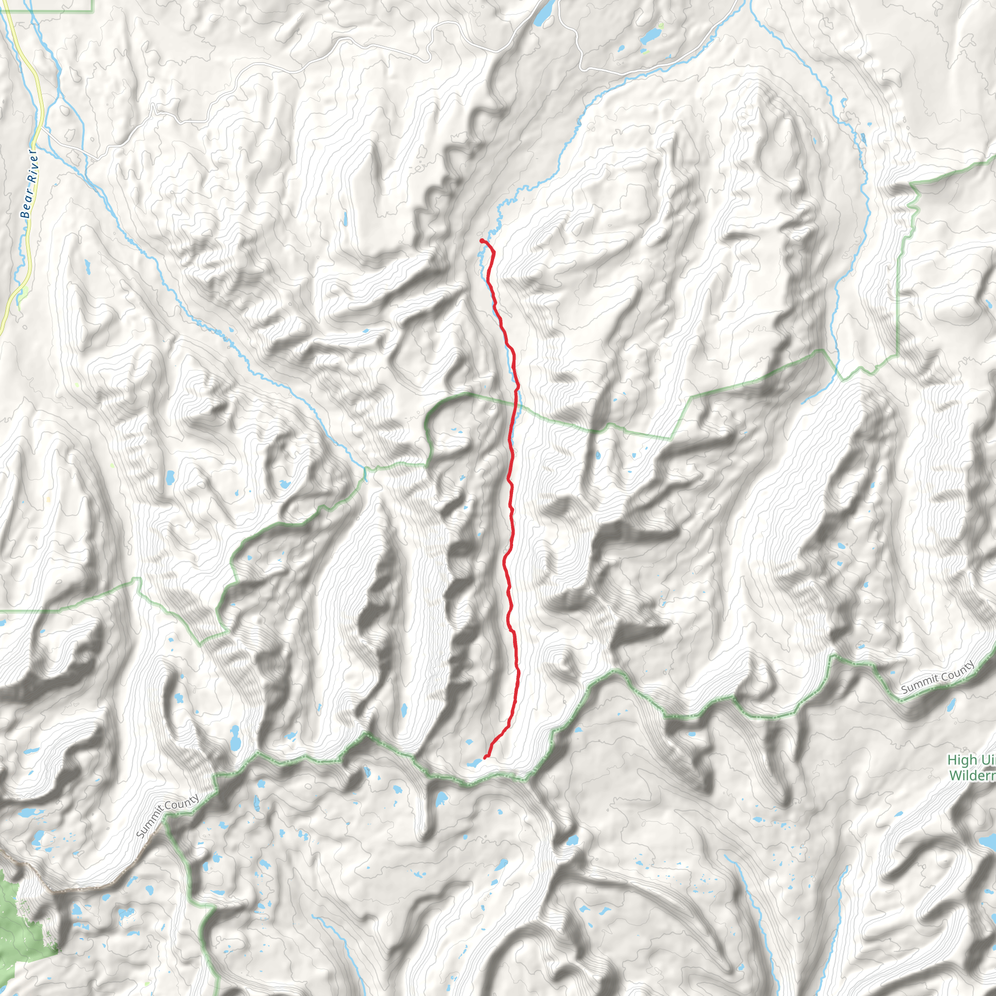 Dead Horse Lake via Uinta Highline Trail mobile static map