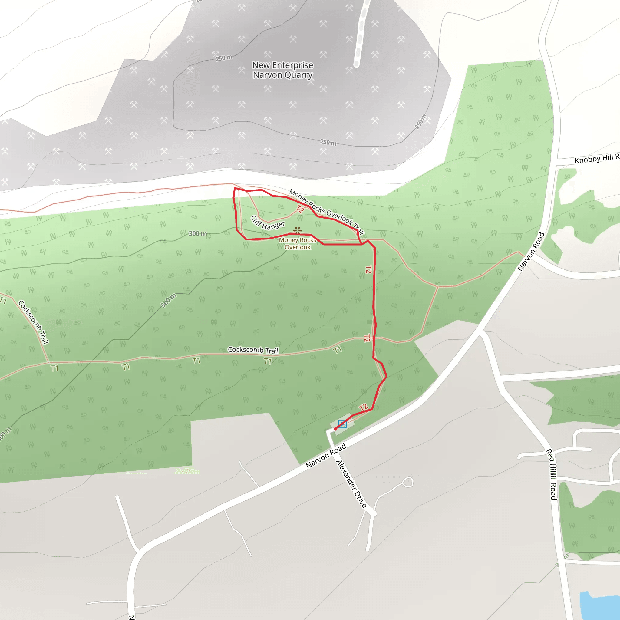 Money Rocks Overlook Trail mobile static map