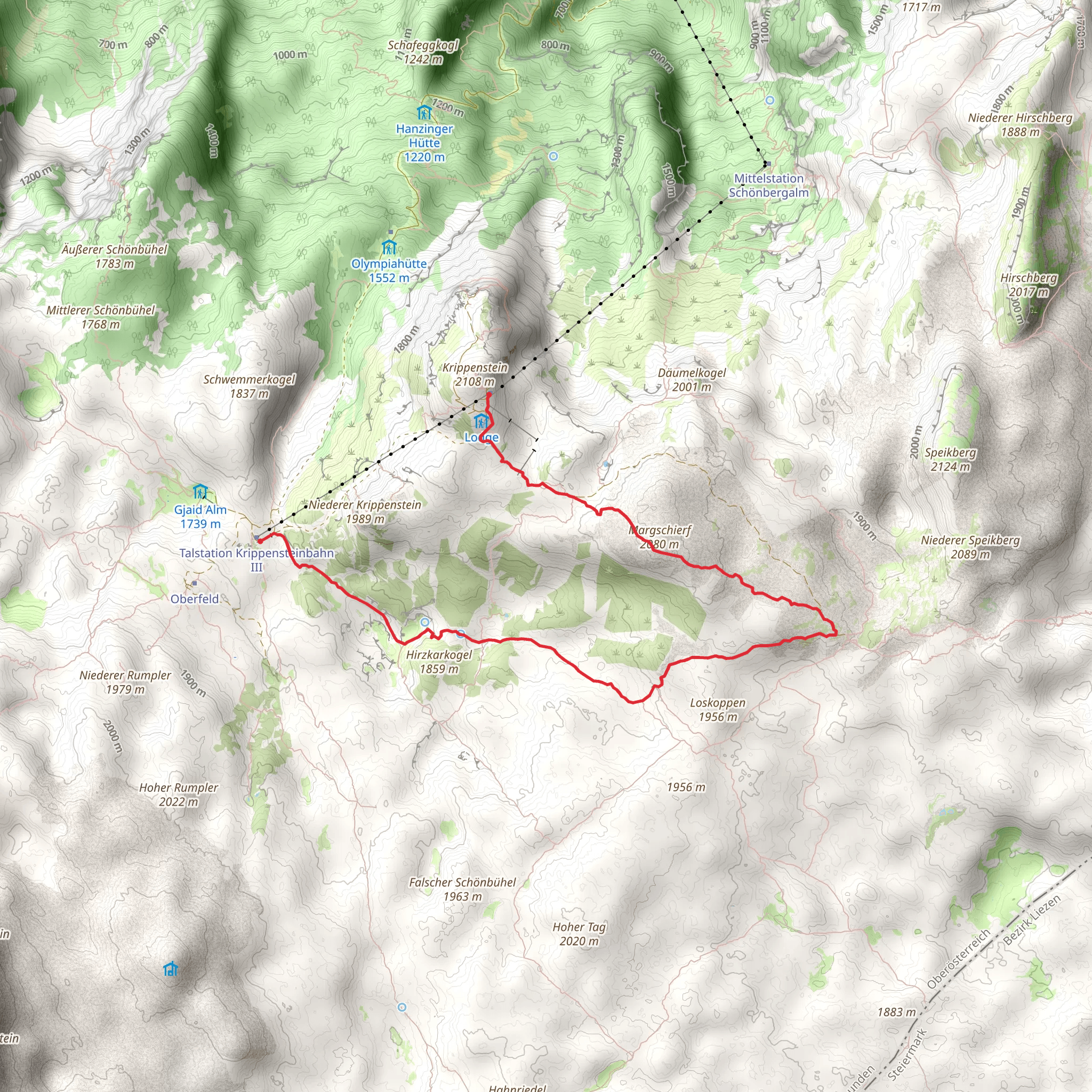 Margschierf Hike mobile static map