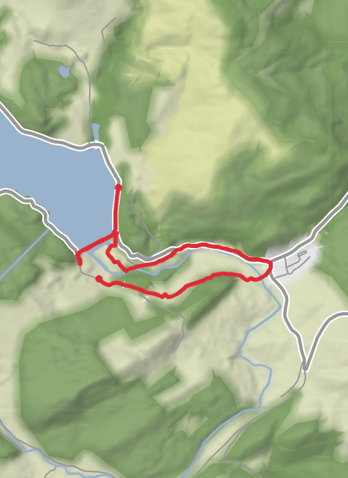 Hike from Llanwddyn mobile static map