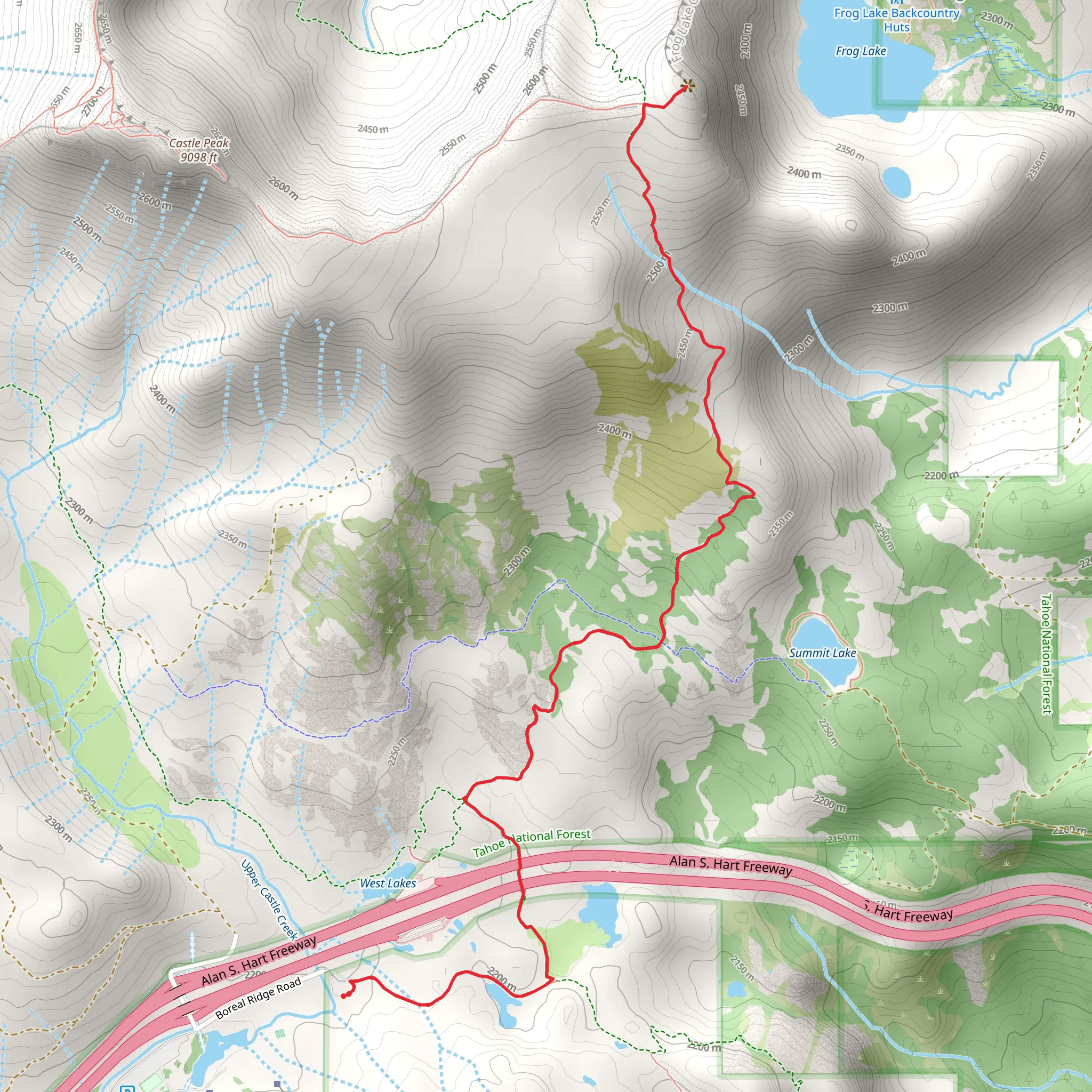 Warren Lake Trail Out and Back mobile static map