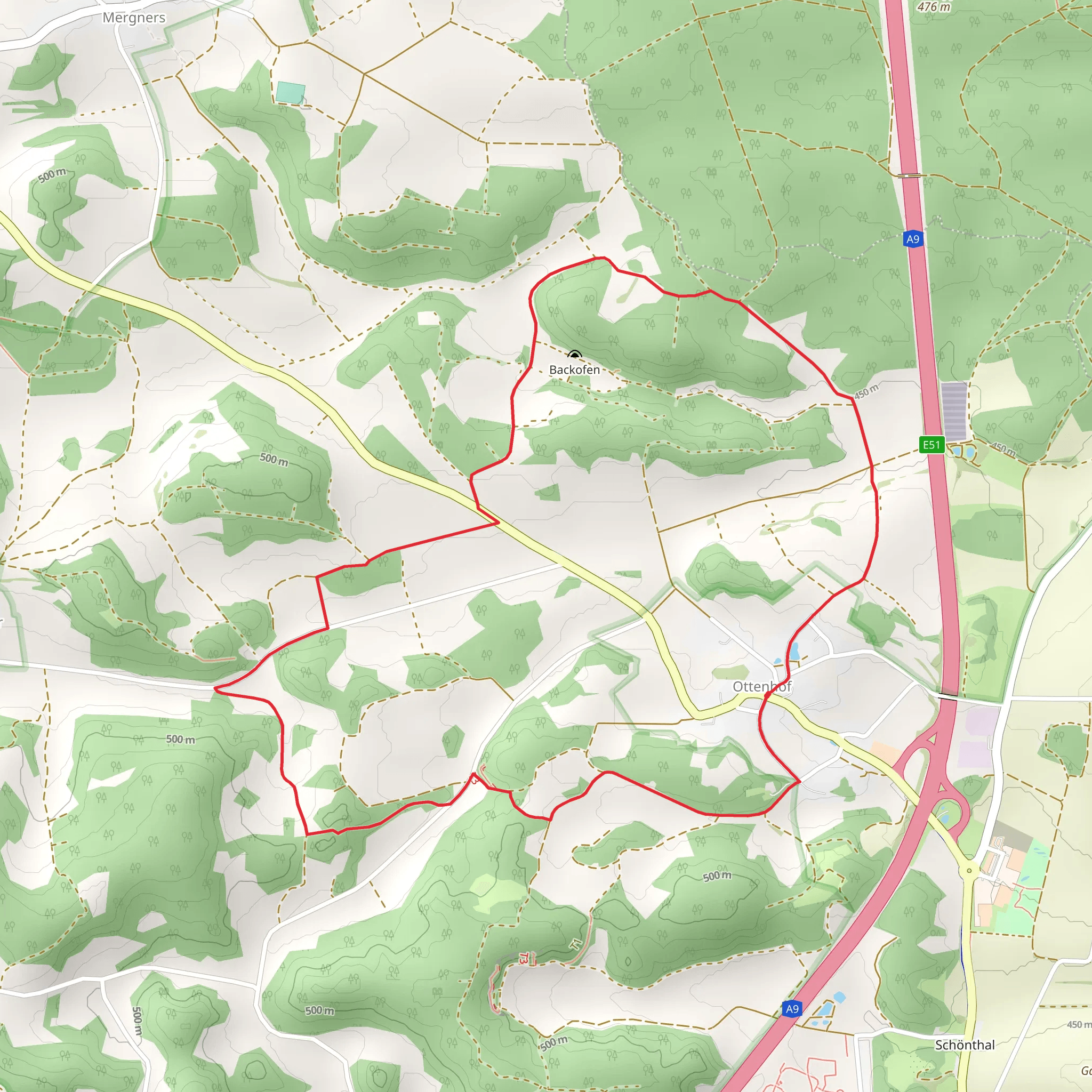 Rundweg um Ottenhof mobile static map