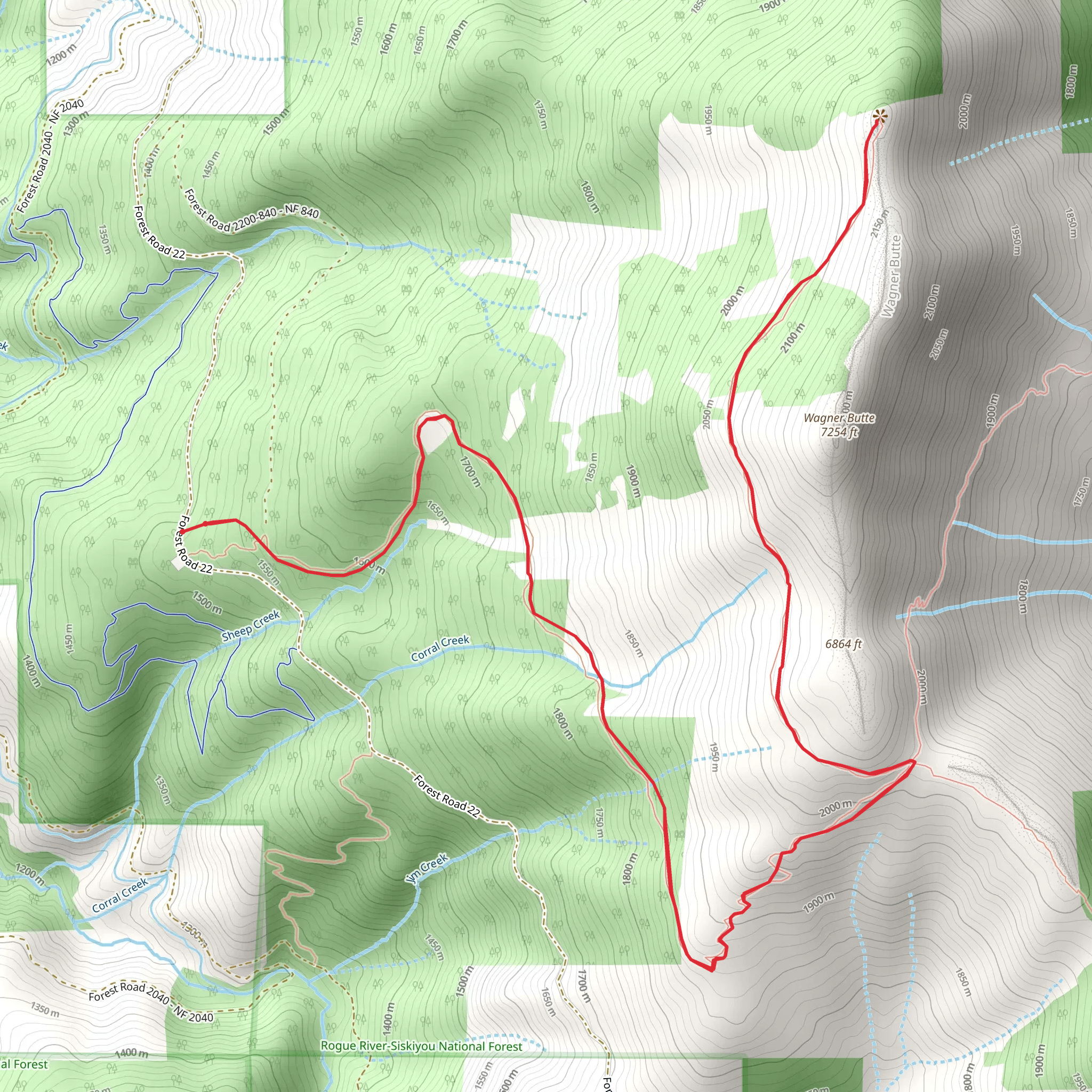 Wagner Butte Trail mobile static map