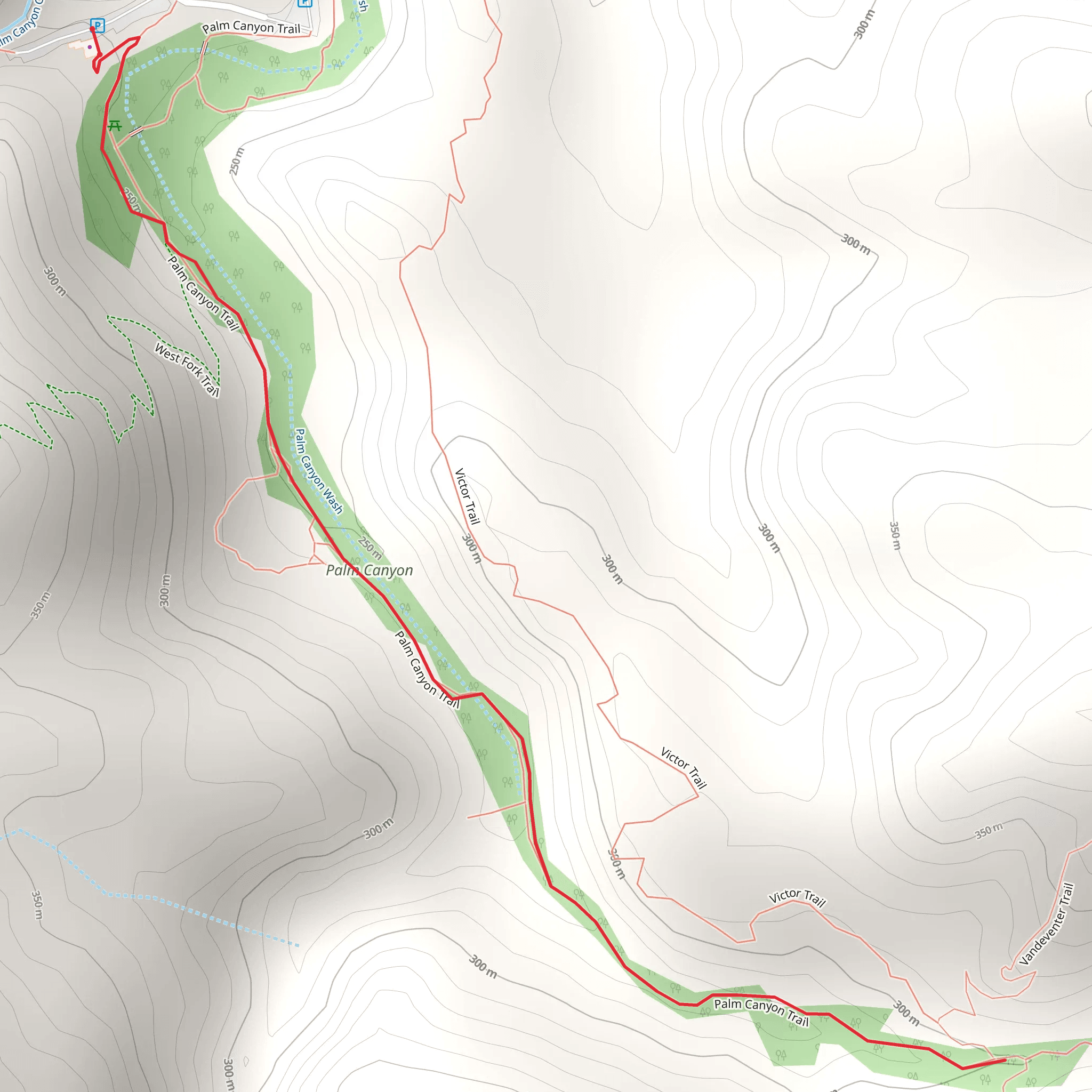 Palm Canyon Trail mobile static map