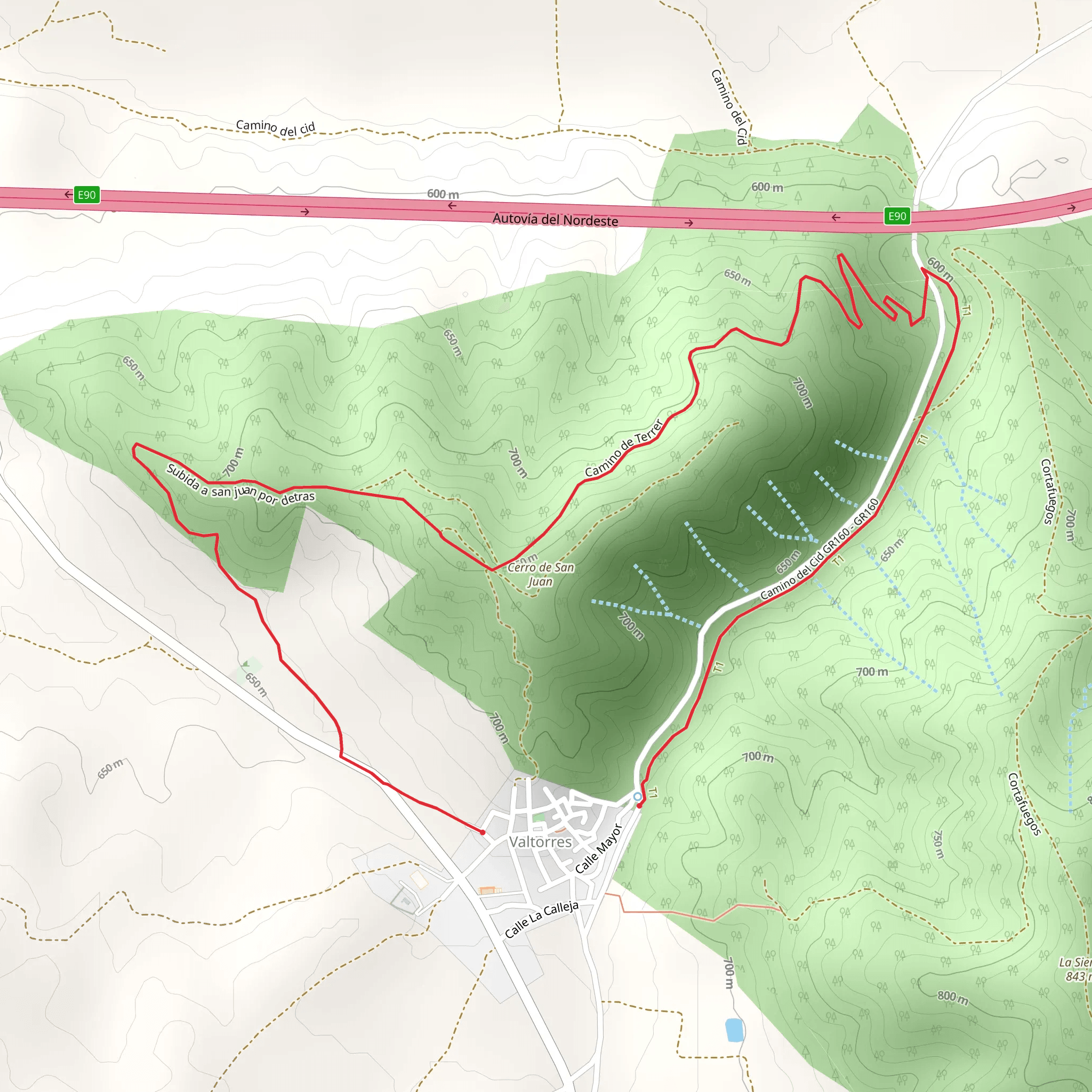San Juan de Valtorres Route SL Z 20 mobile static map