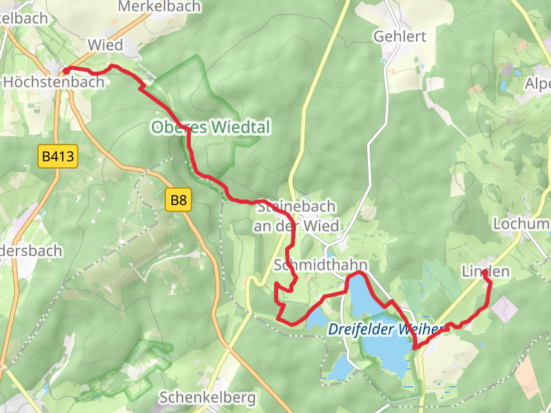 Linden to Hochstenbach Walk via Dreifelder Weiher