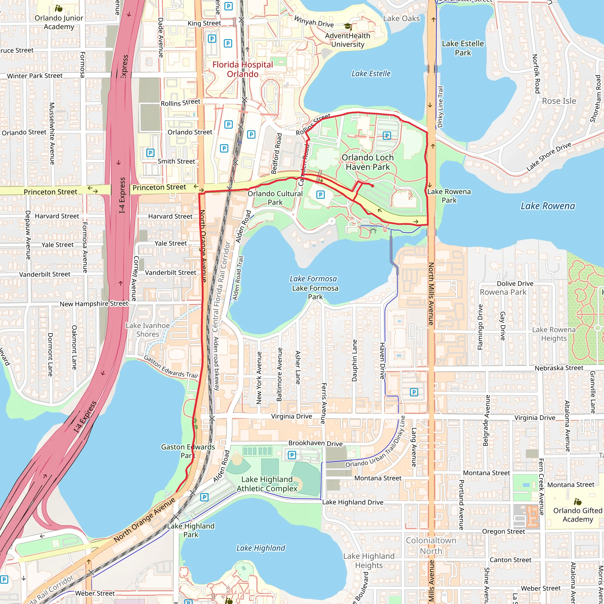 Dinky Line - Gaston Edwards Loop Trail mobile static map