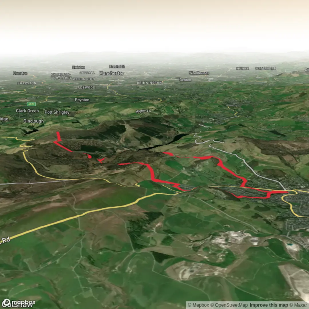 An image depicting the trail Last minute loop and its surrounding area.