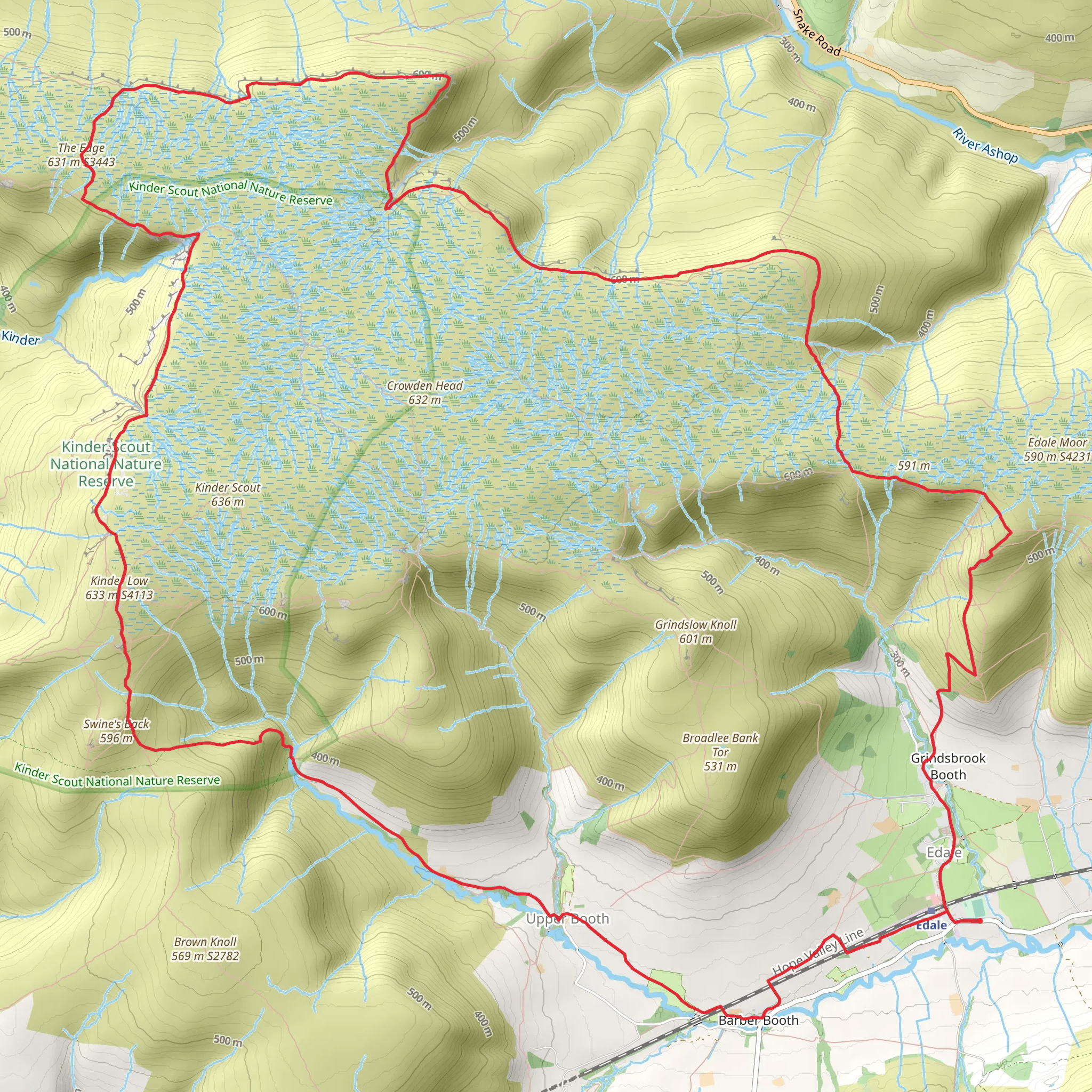 Kinder Scout North & South Loop mobile static map