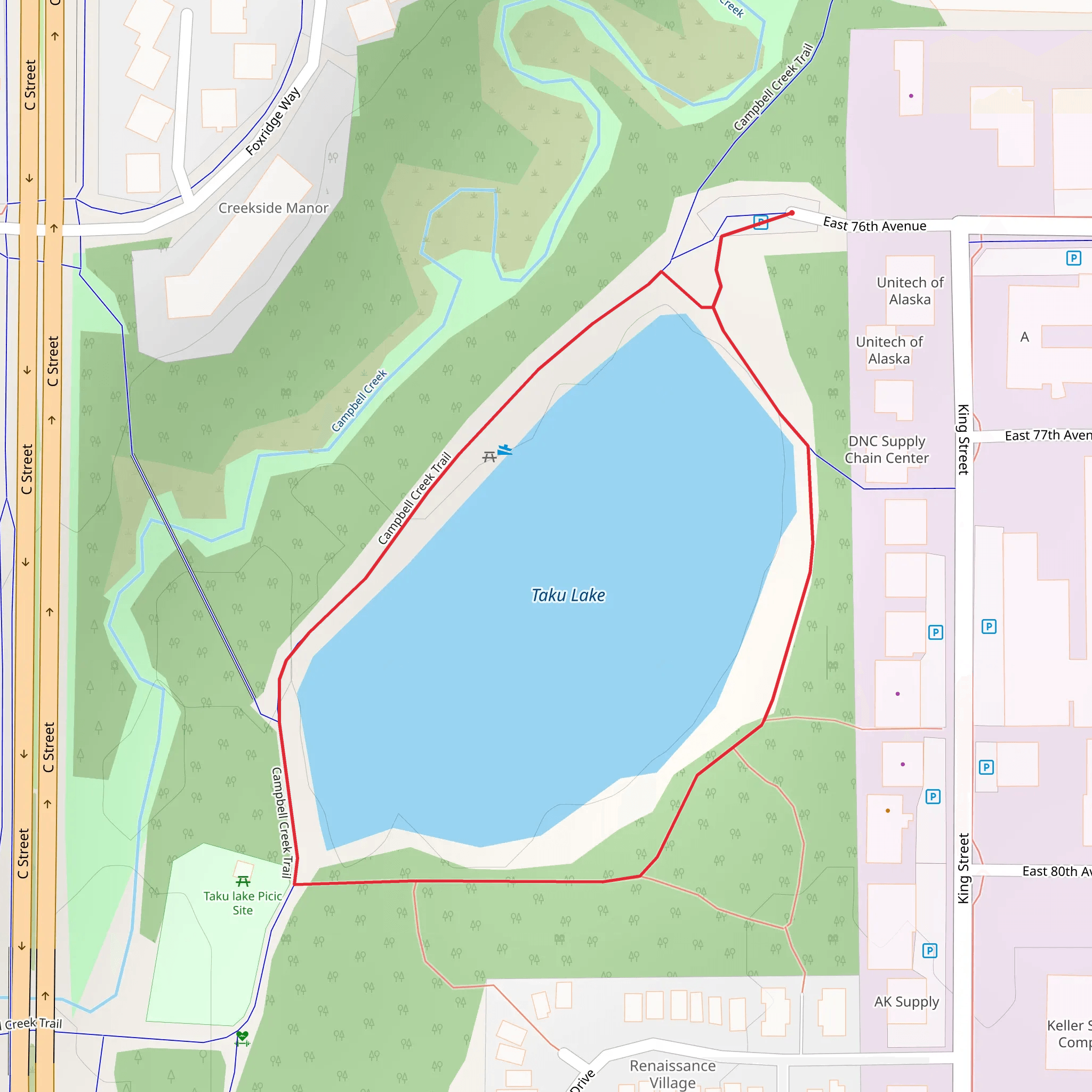 Taku Lake Loop mobile static map