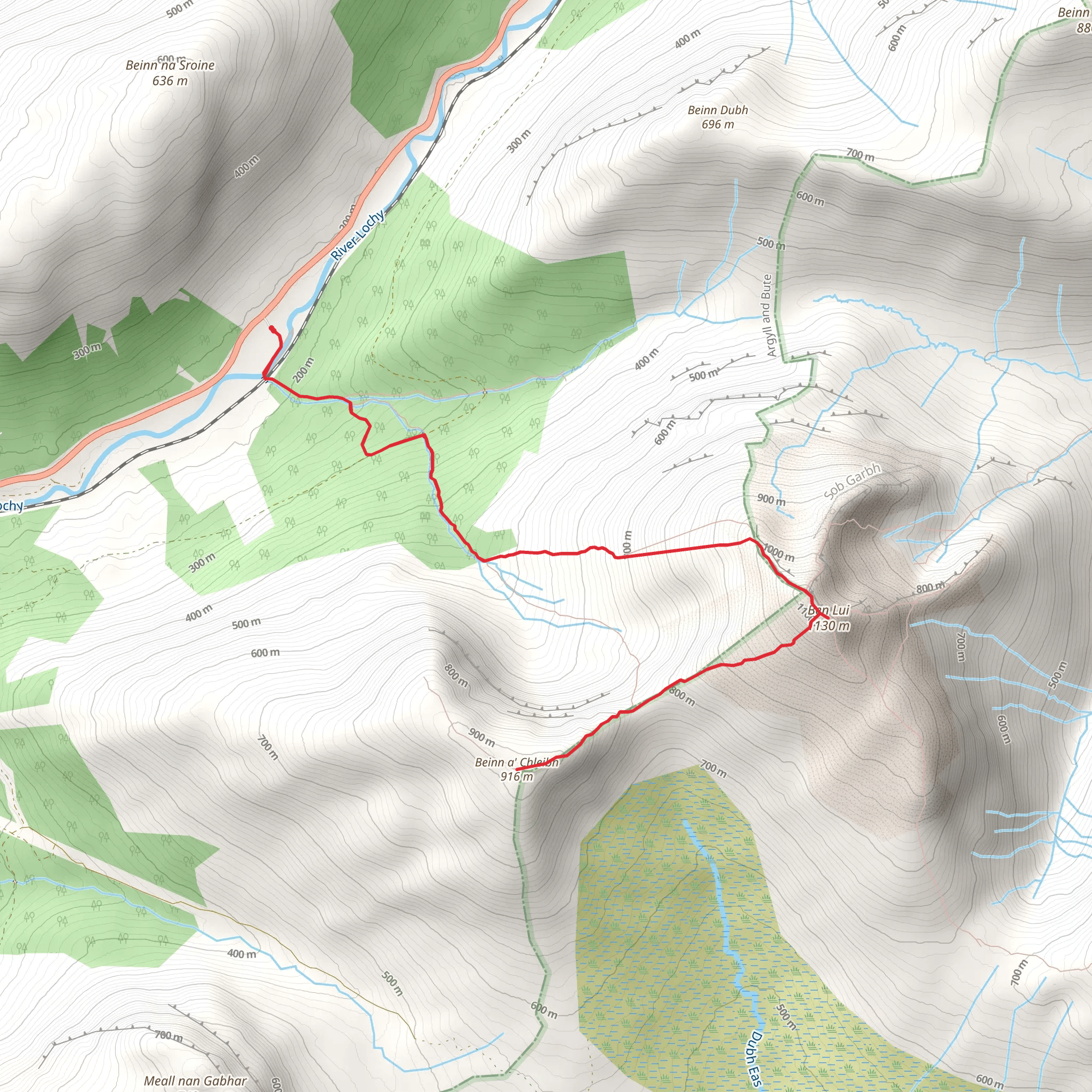 Beinn a' Chlèibh Walk mobile static map