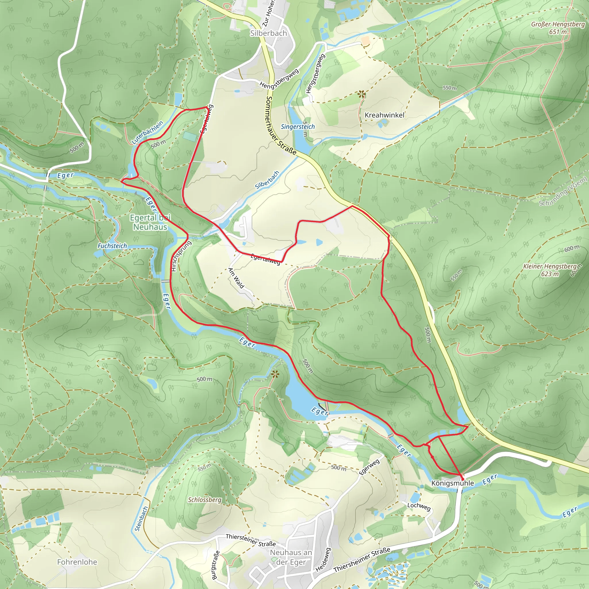 Eger via Hohenberg Eger and Kaiserweg mobile static map