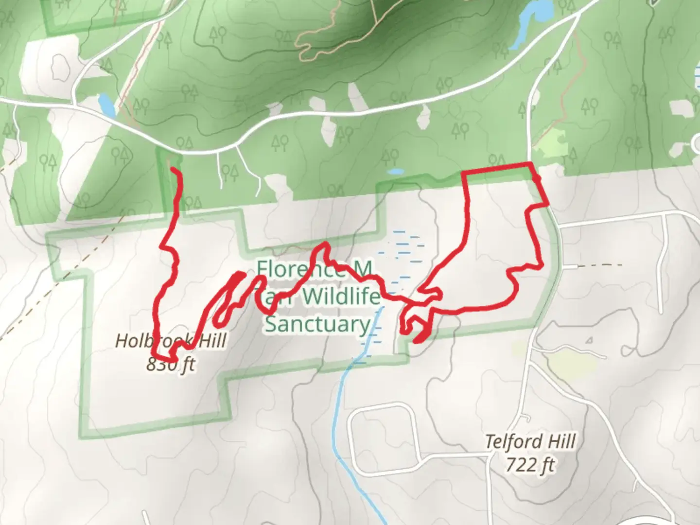 An image depicting the trail Holbrook Hill Trail and its surrounding area.