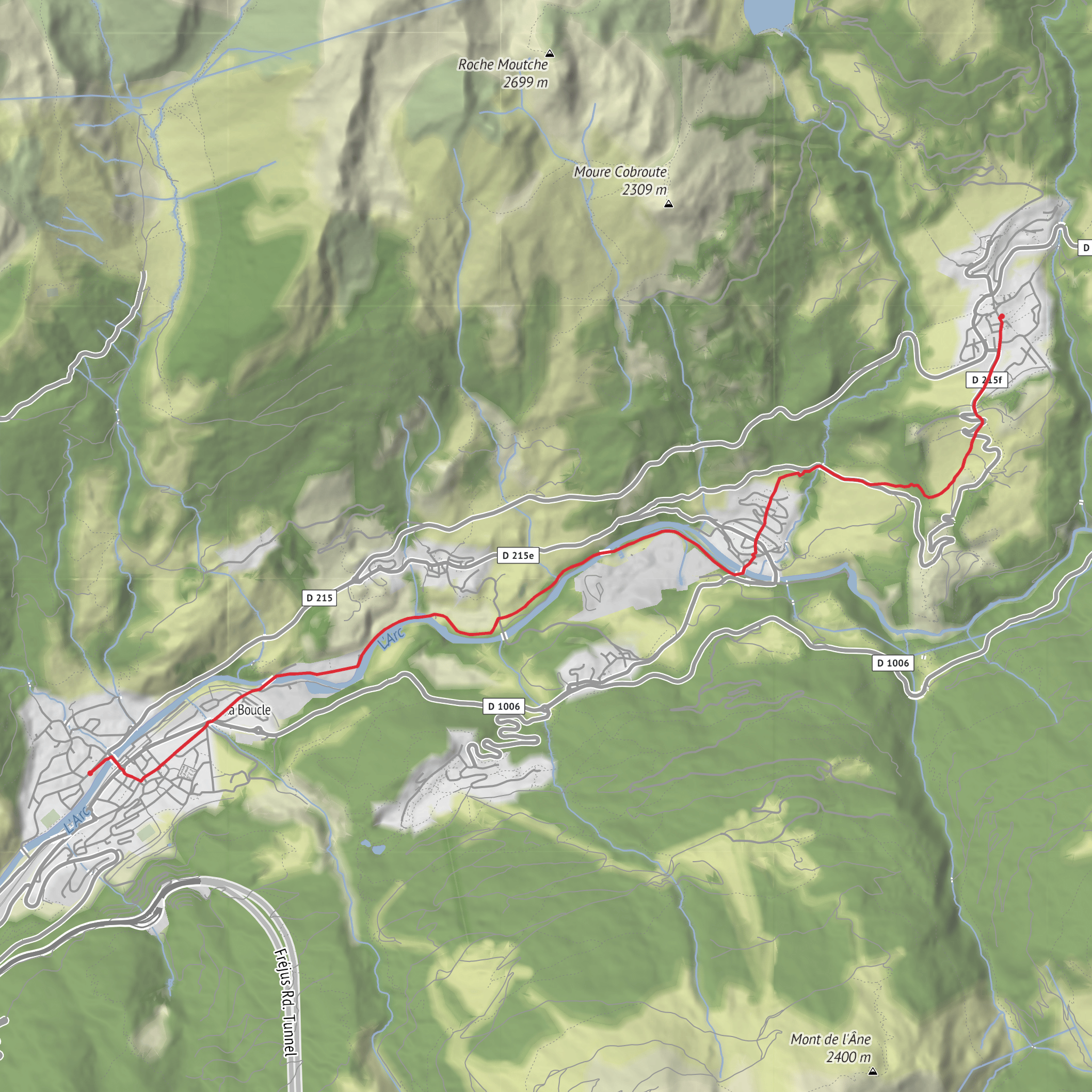 Hike from Aussois to Modane mobile static map