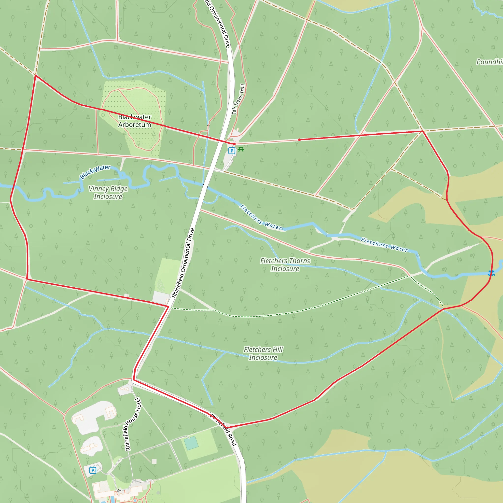 Fletchers Thorns Inclosure Loop mobile static map