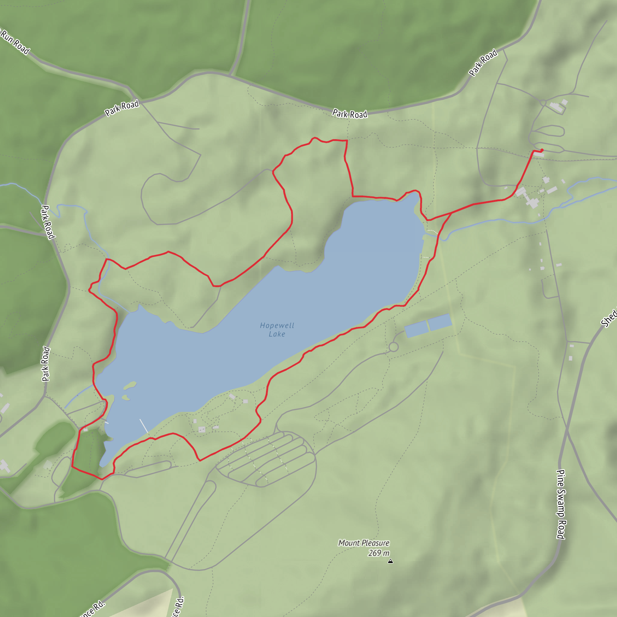 Hoopwell Lake and Boone Trail mobile static map
