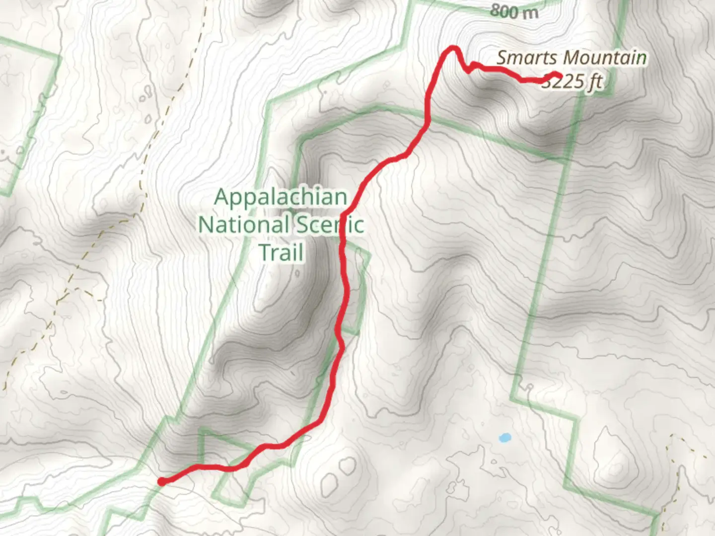 An image depicting the trail Smarts Mountain Trail from Dorchester Road and its surrounding area.