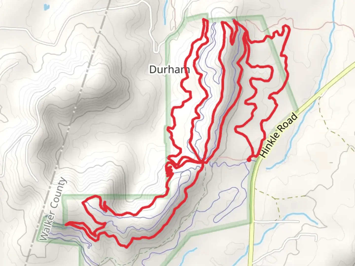 An image depicting the trail Torino Hill, Kettle Bottom and Tailings Run Loop and its surrounding area.