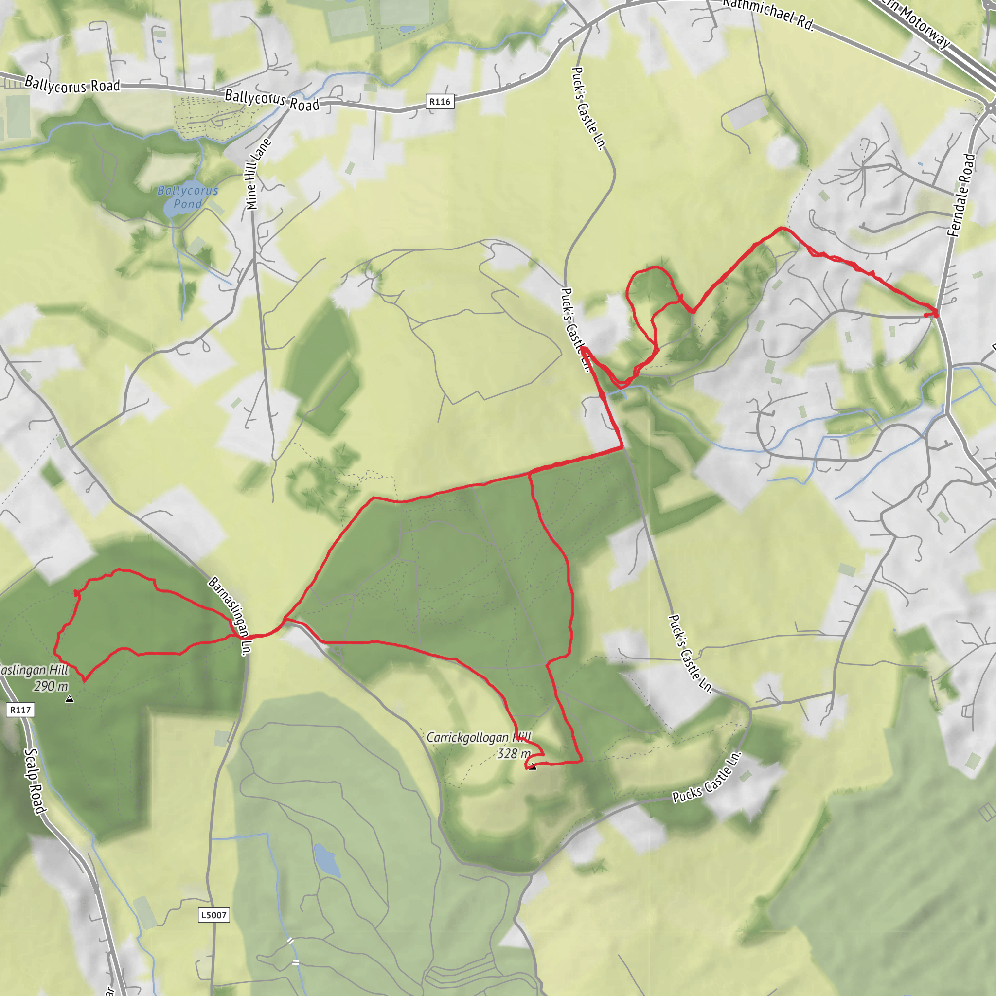 Rathmichael to Barnaslinga mobile static map