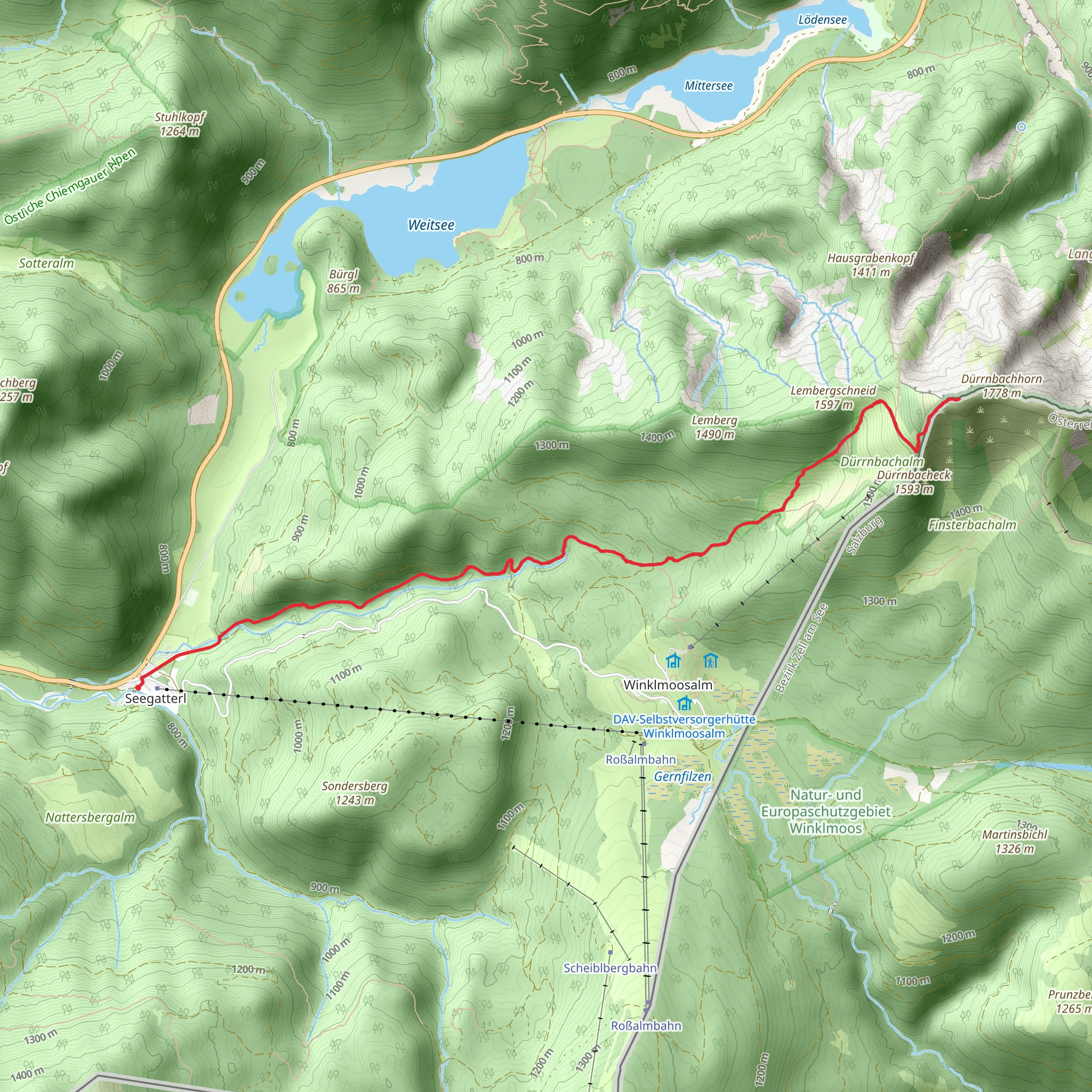 Dürrnbachhorn via P Seegatterk Dürrnbachhorn mobile static map