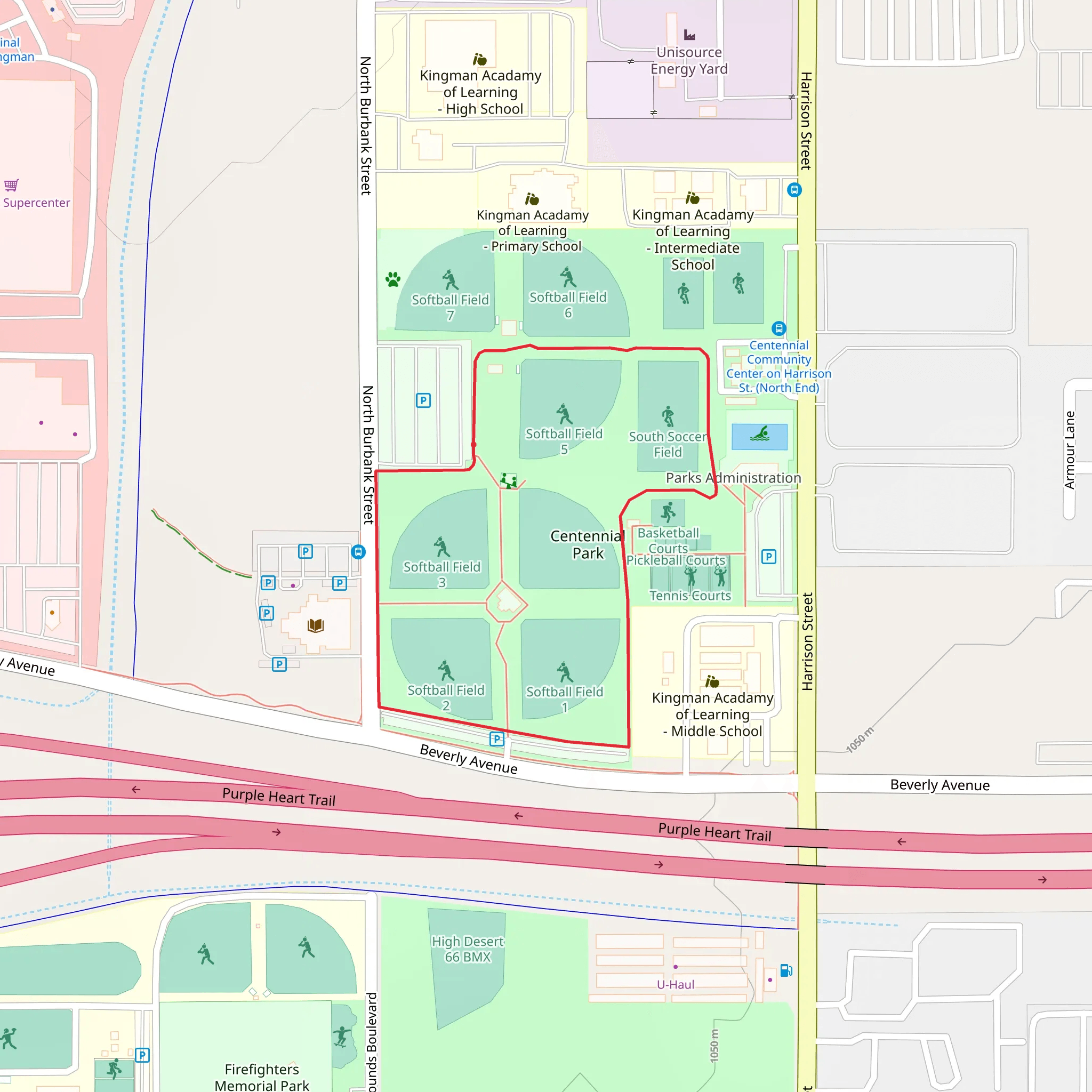 Centennial Park Loop mobile static map