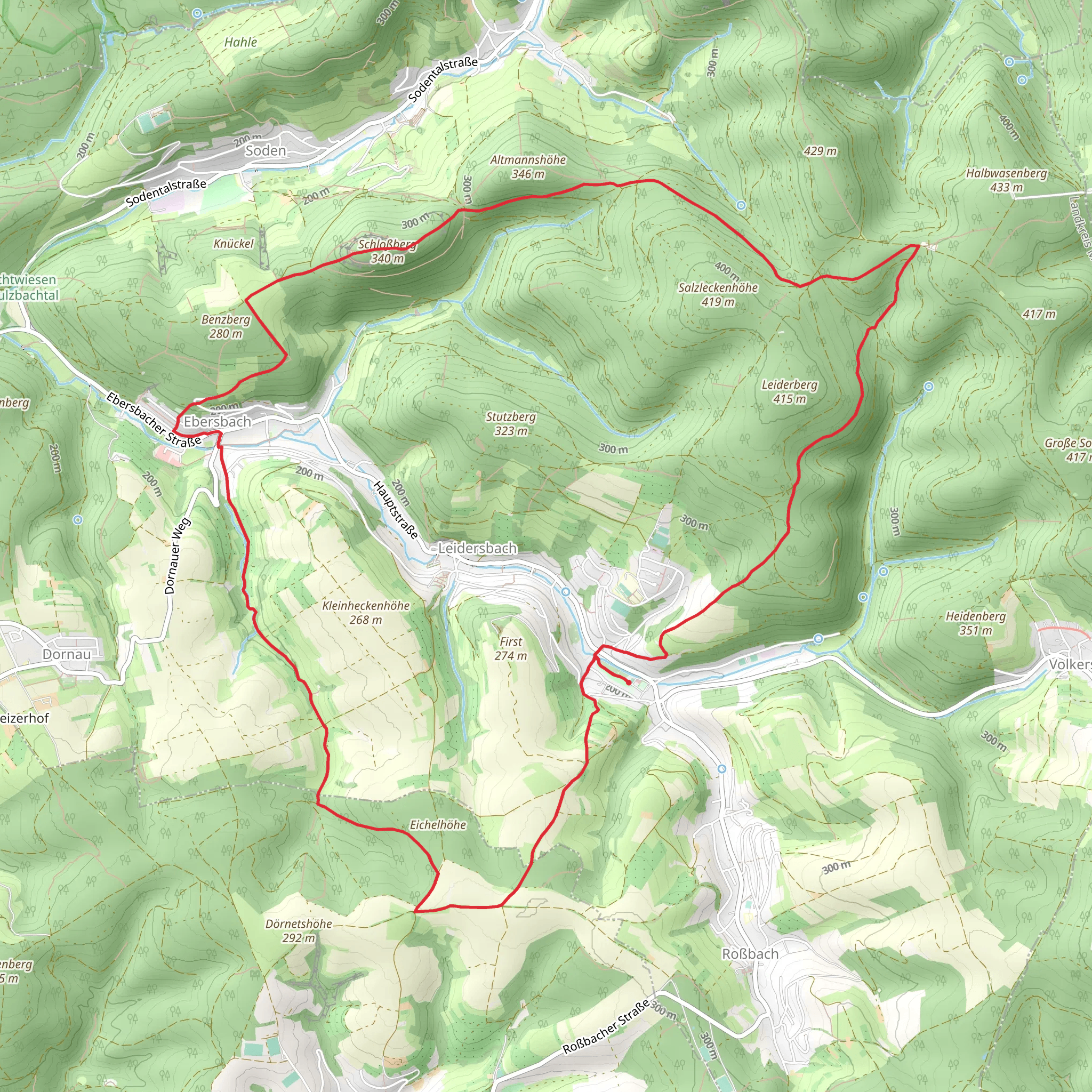 Leidersbach Loop via Schlobberg mobile static map