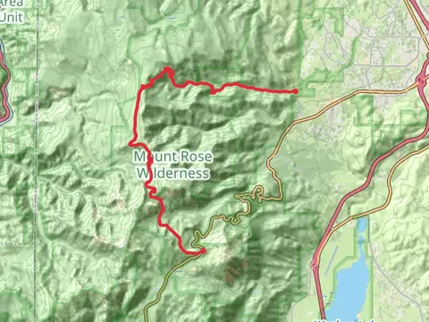 Tahoe Rim and Upper Thomas Creek Trail from Mount Rose Summit