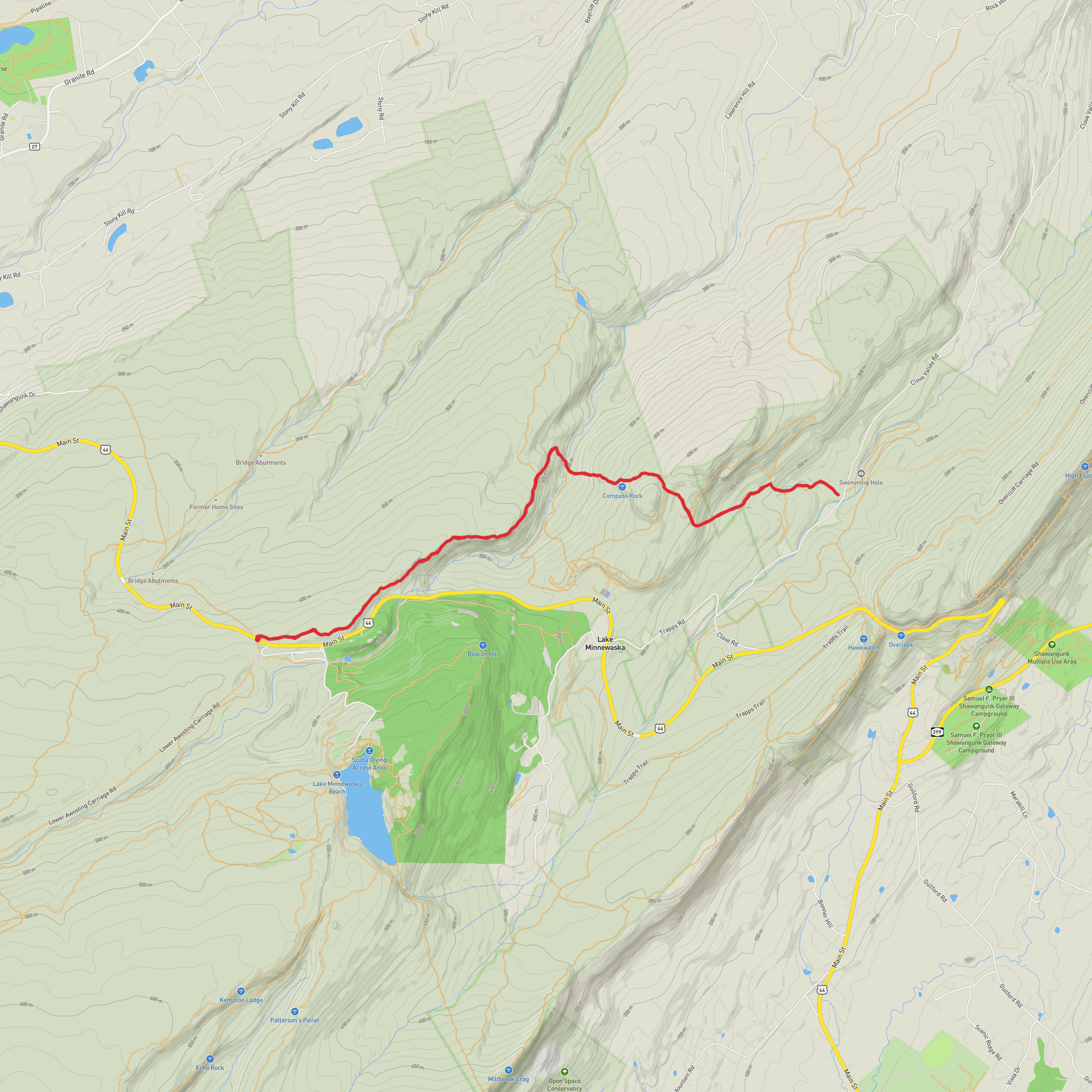 Shawangunk Ridge Trail mobile static map
