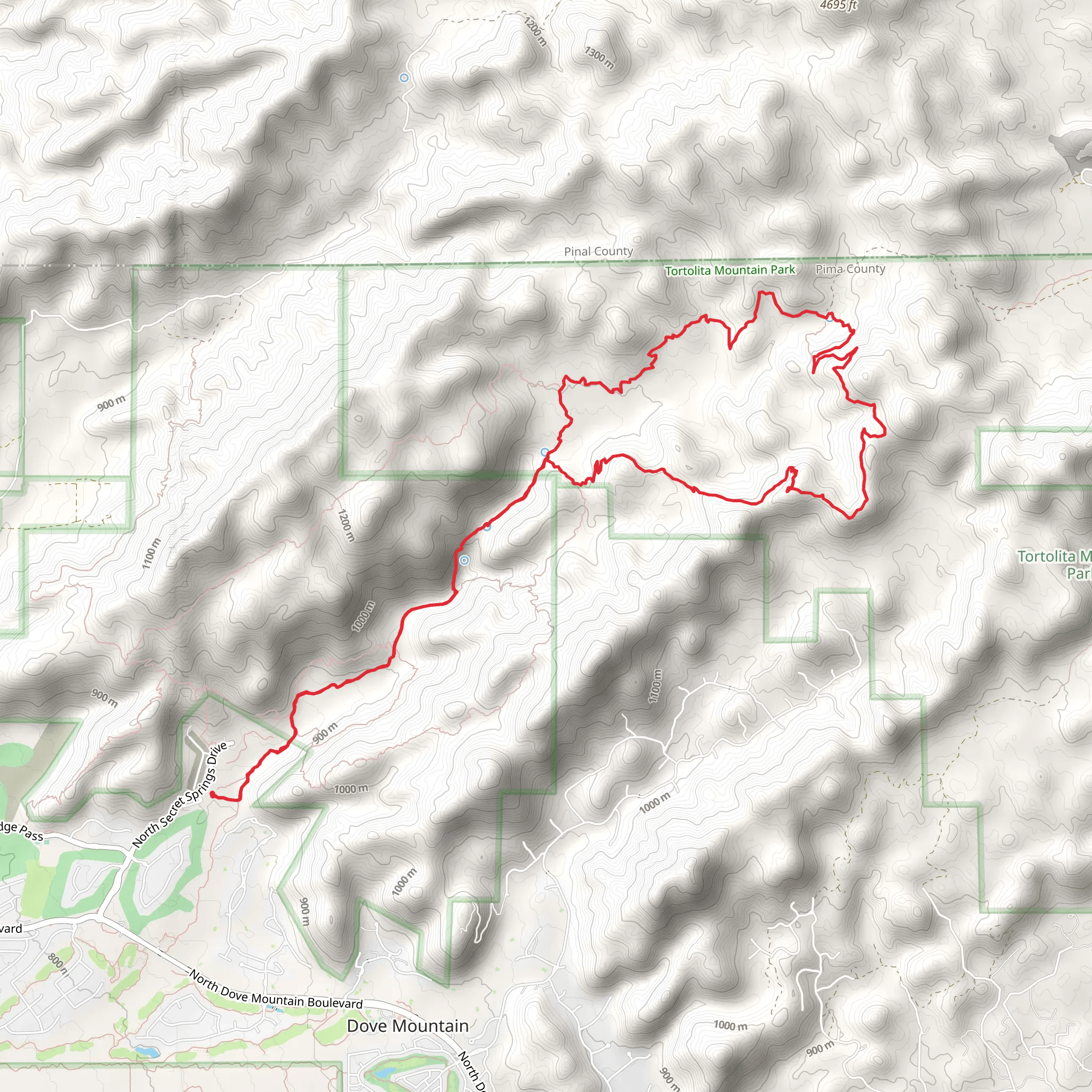 Wild Burro and Ridgeline Loop mobile static map