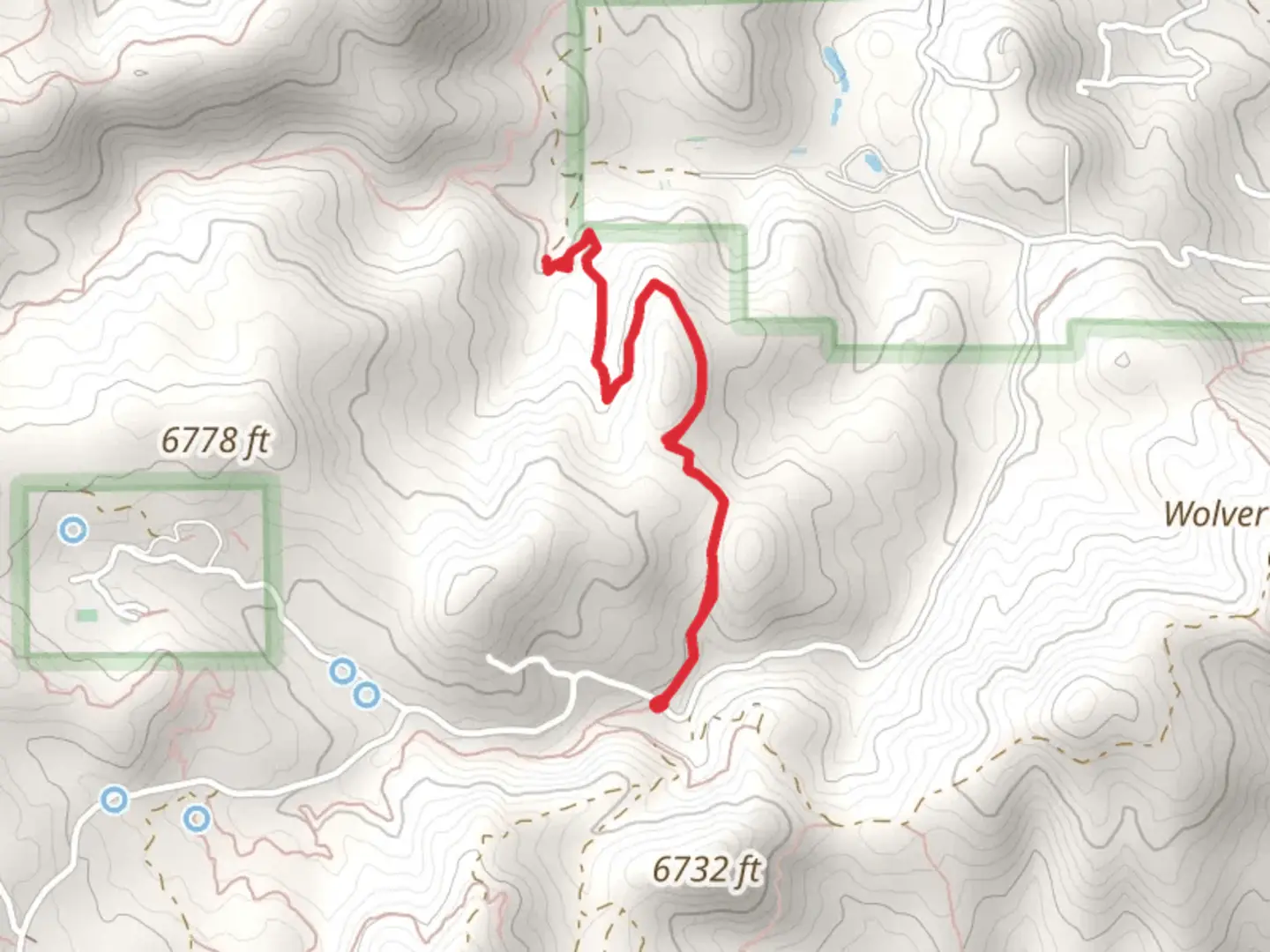 An image depicting the trail Cold Spring Trail from Aspen Creek Trailhead and its surrounding area.