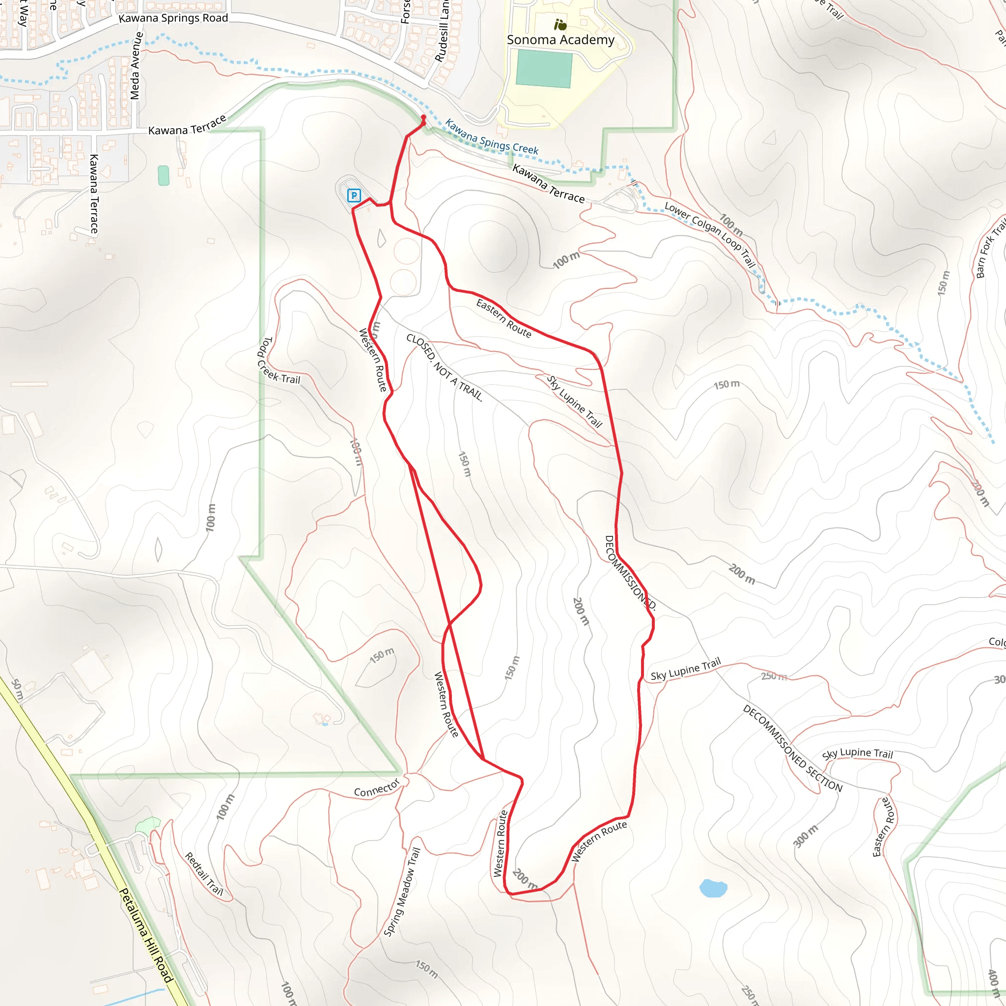 Eastern and Western Route Loop mobile static map