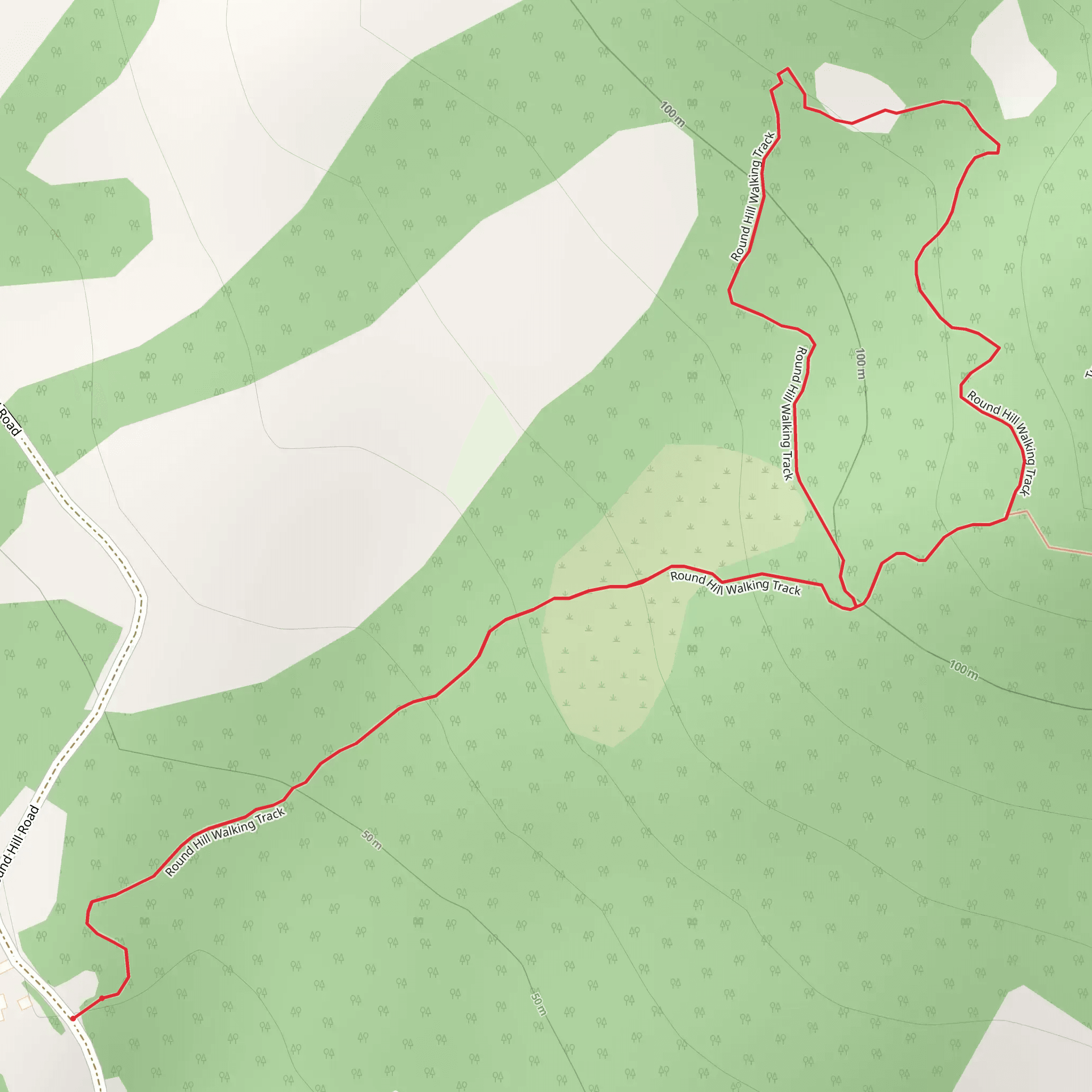 Long Hilly - Round Hill - Walking Track mobile static map