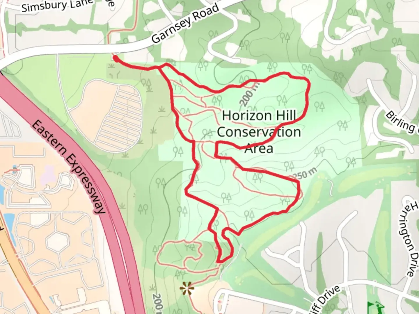 An image depicting the trail Horizon Hill Loop and its surrounding area.