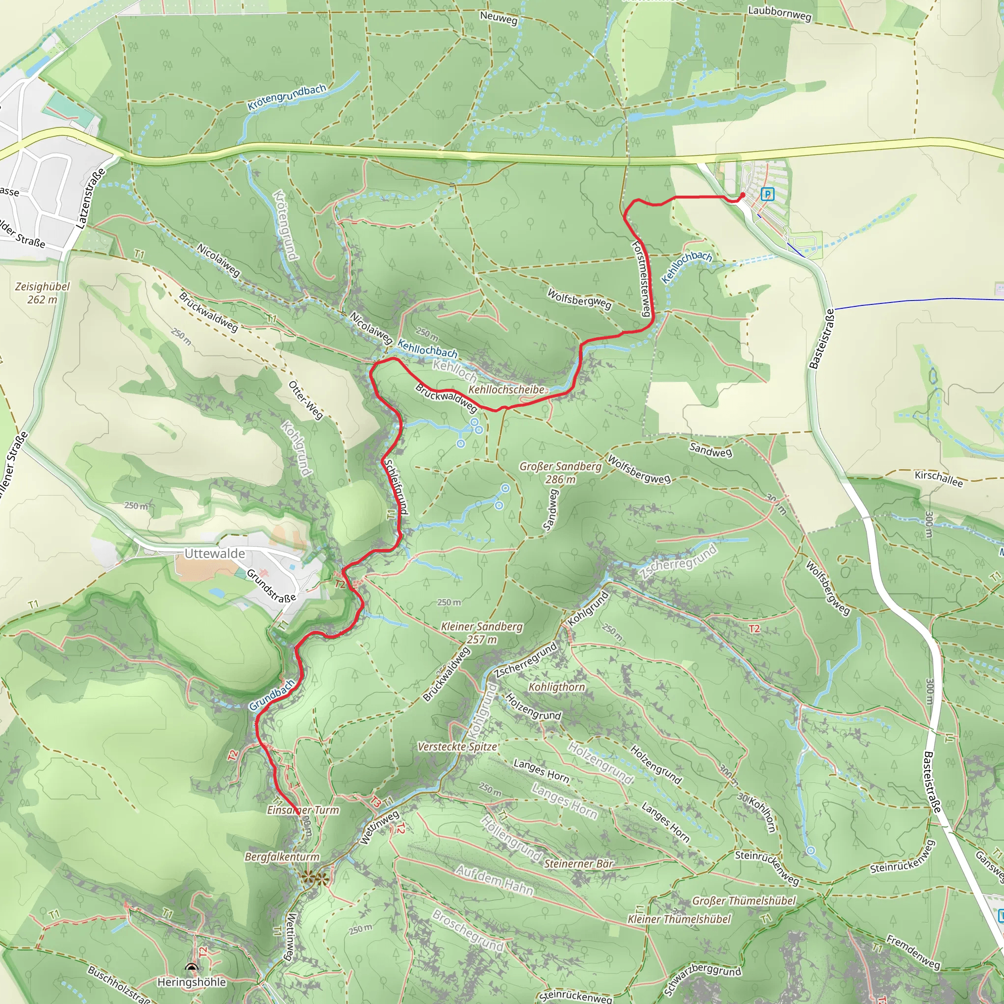 Einsamer Turn Walk via Malerweg mobile static map