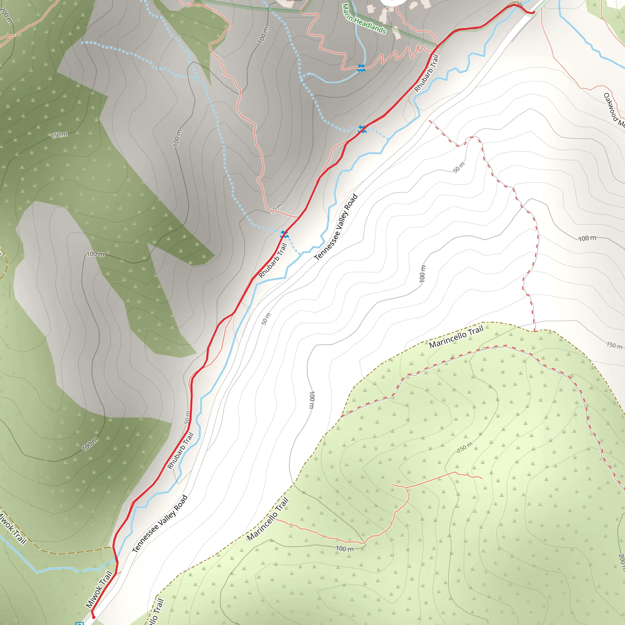 Rhubarb Trail from Tennessee Valley Road mobile static map