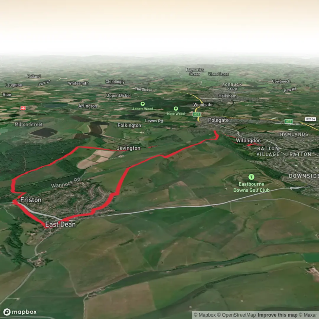An image depicting the trail Hike from East Sussex and its surrounding area.