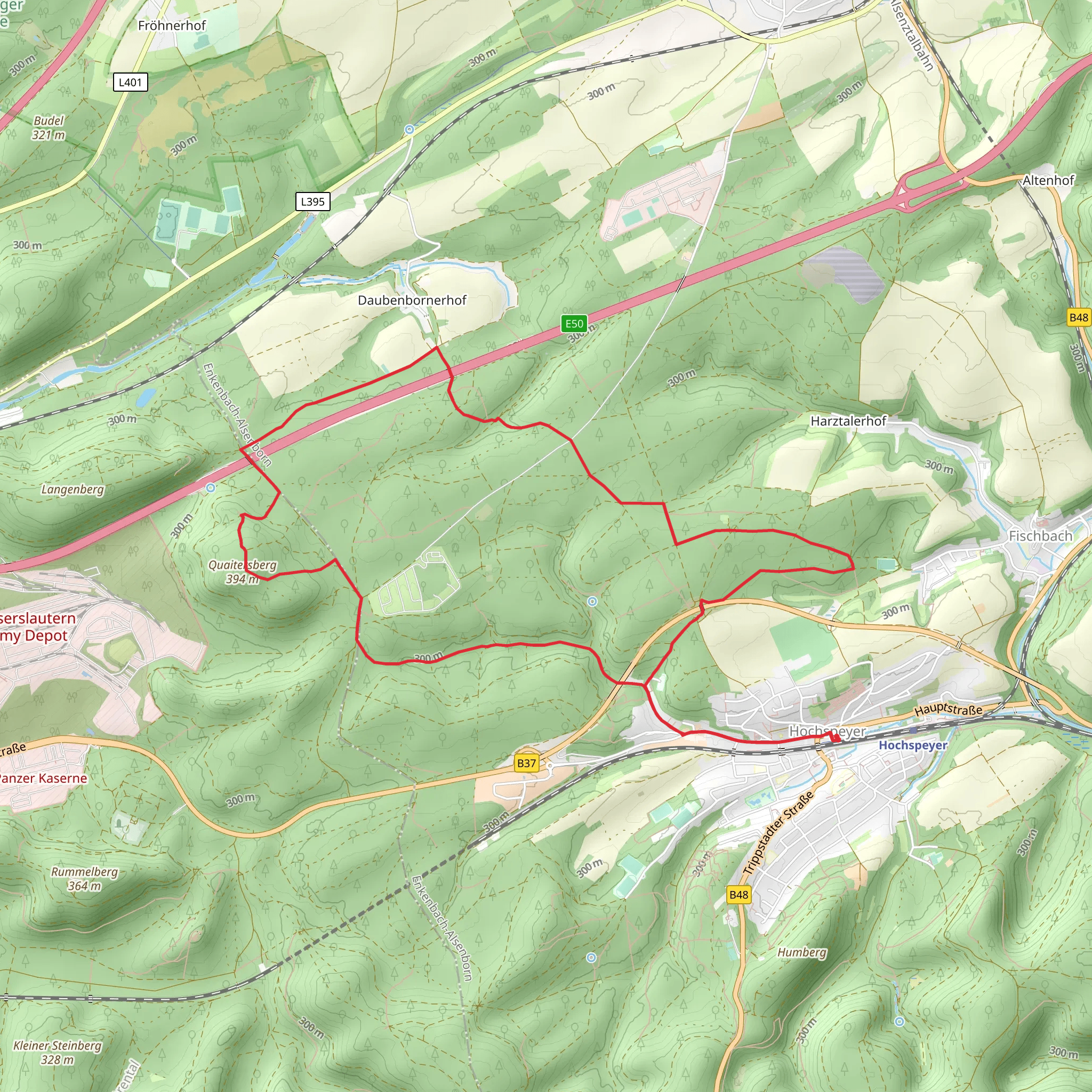 Quaitersberg and Huegelgraeber via Moenchsweg mobile static map
