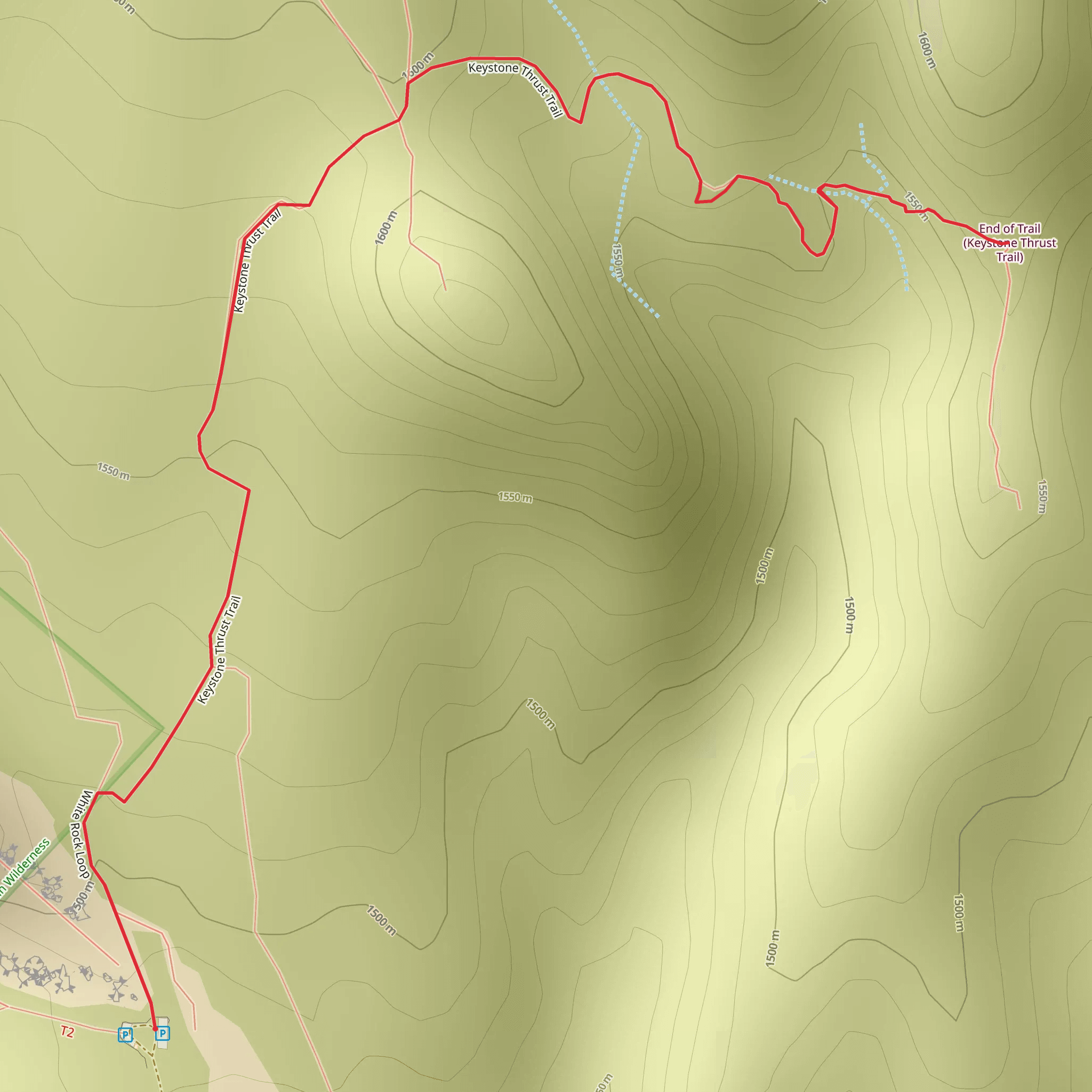 Keystone Thrust Trail mobile static map