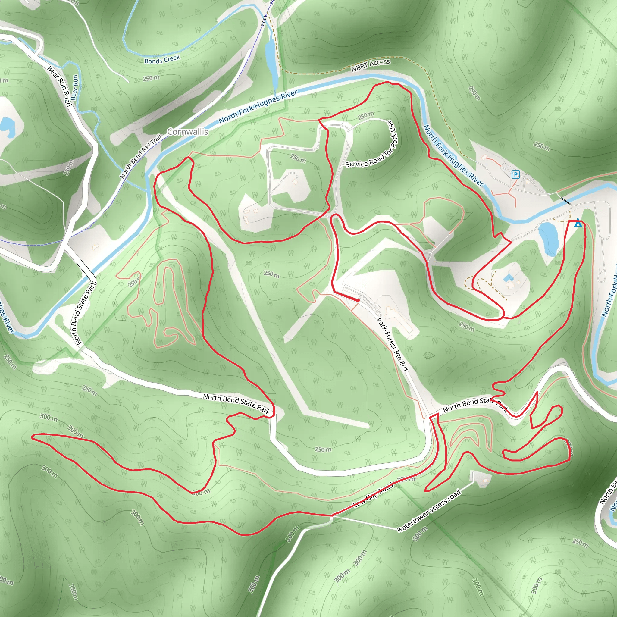 North Fork Hughes River Loop mobile static map
