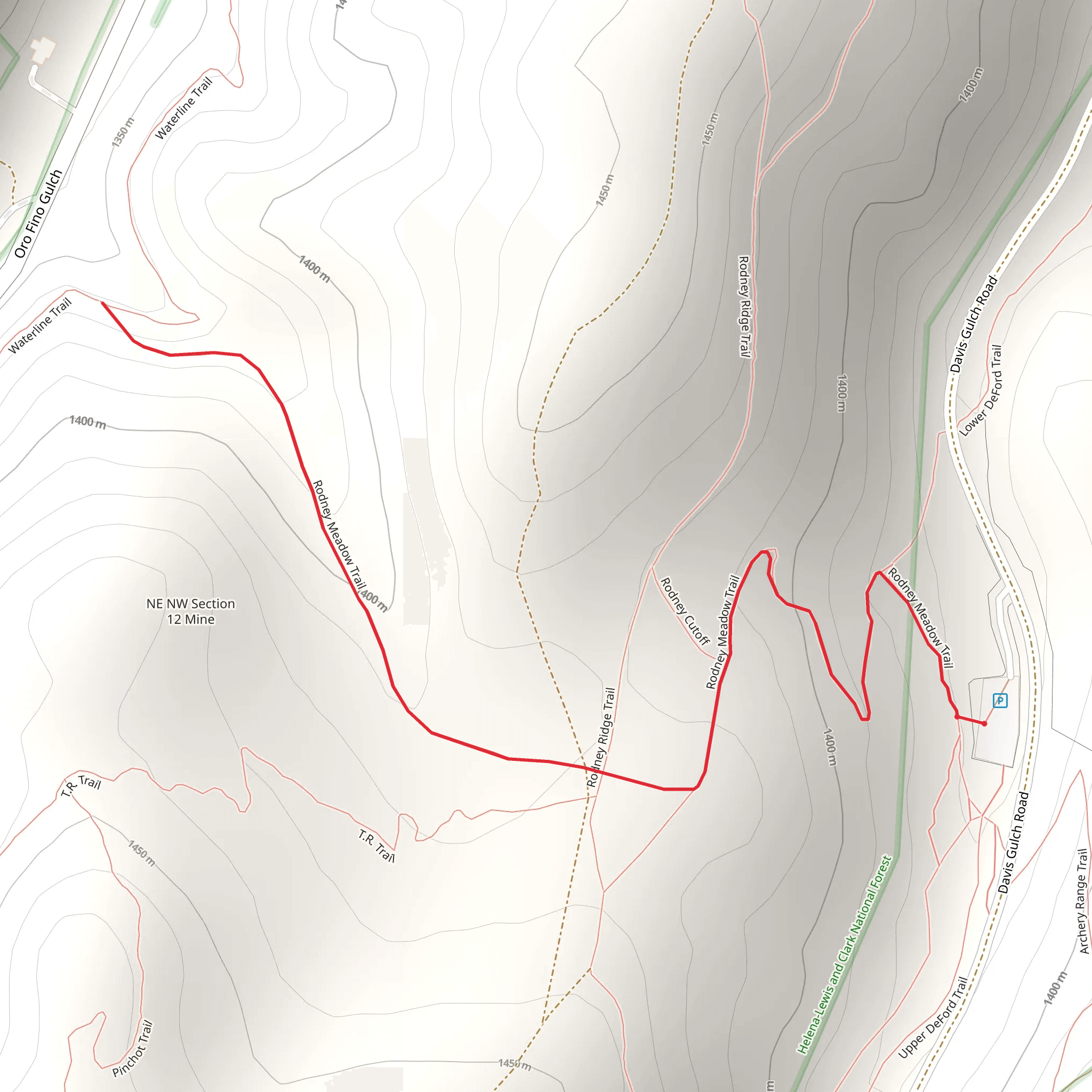 Rodney Meadow Trail mobile static map