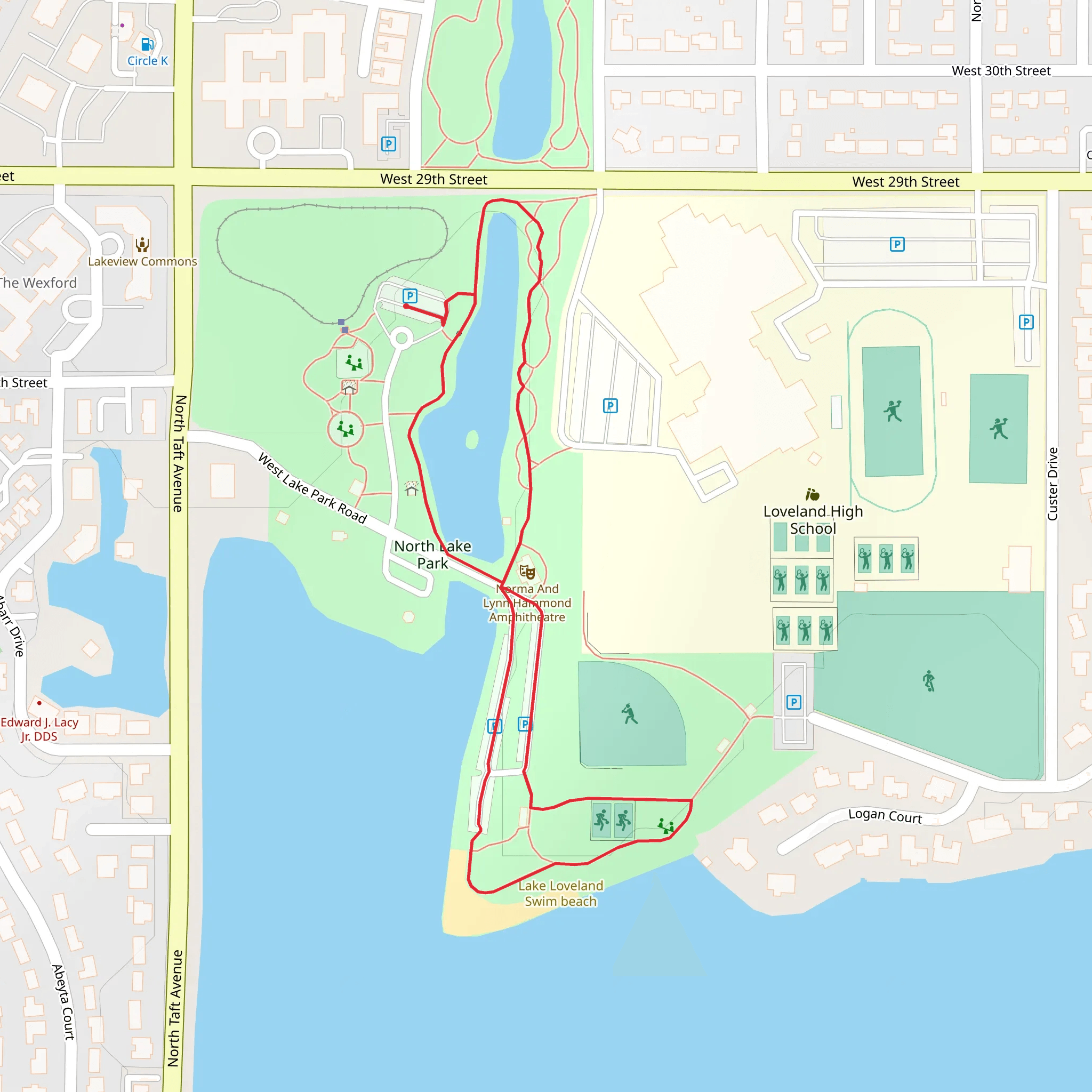 North Lake Park Loop mobile static map