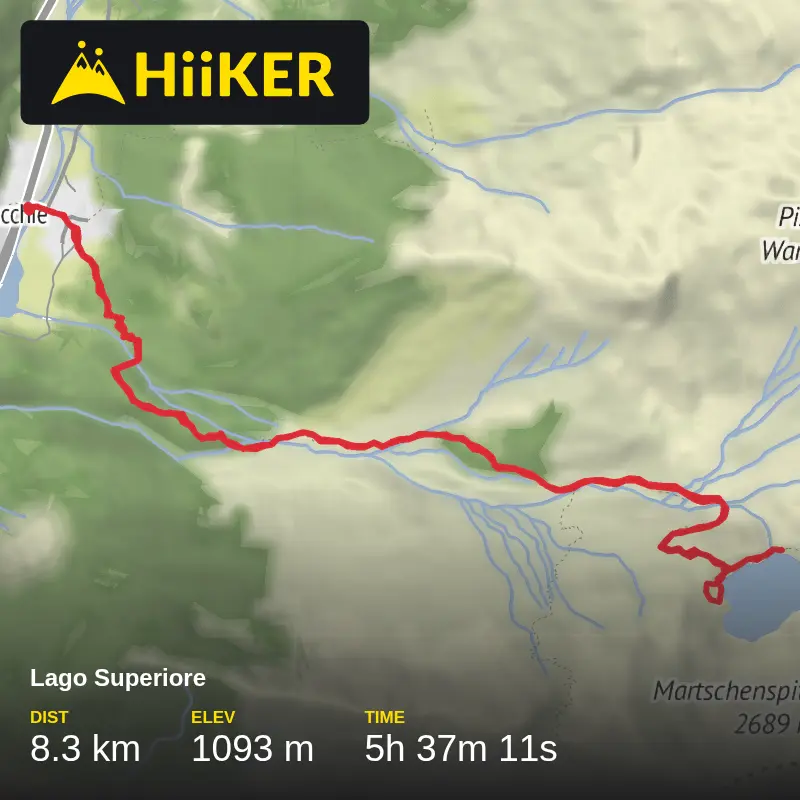 A map preview of the recording Lago Superiore .