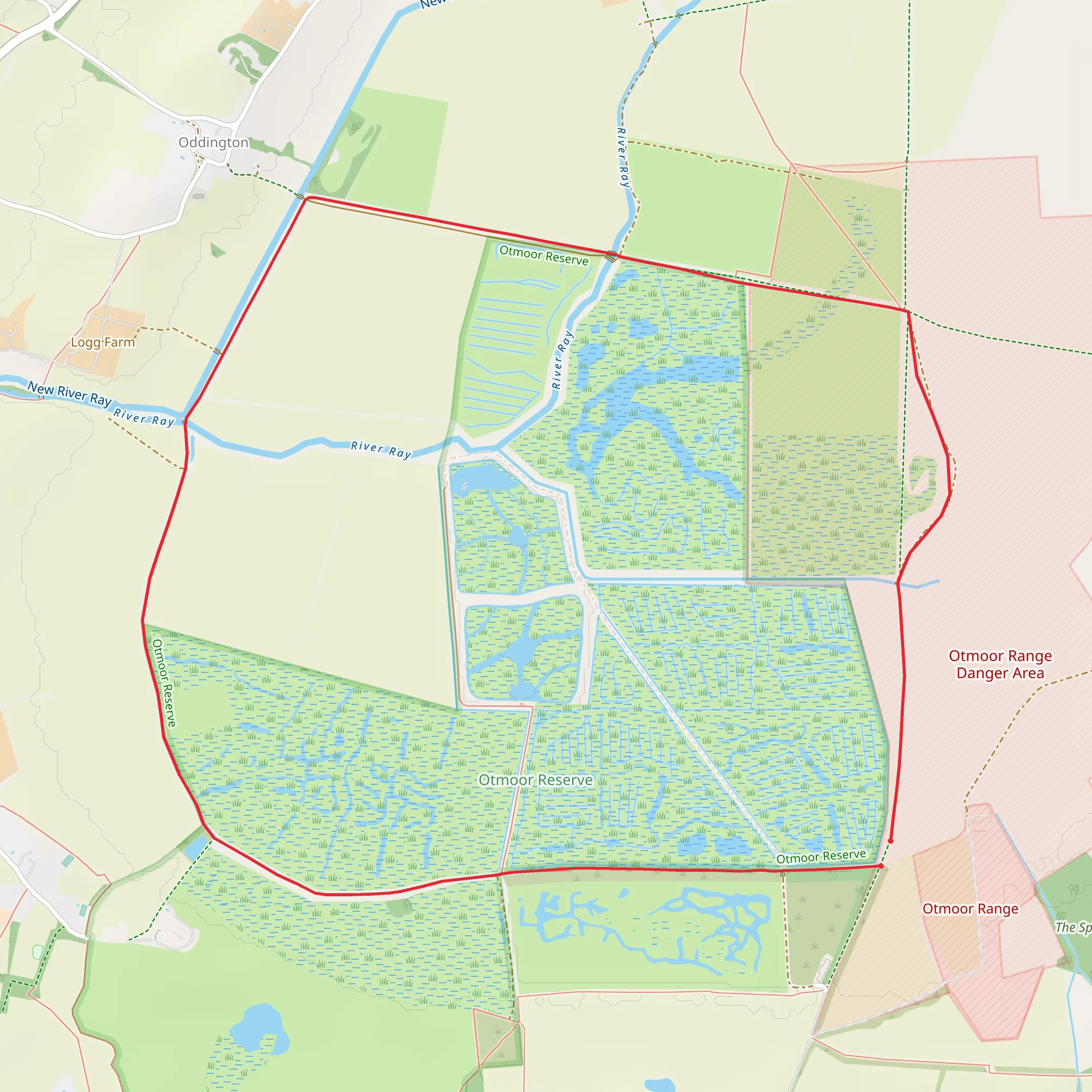 Otmoor Loop mobile static map