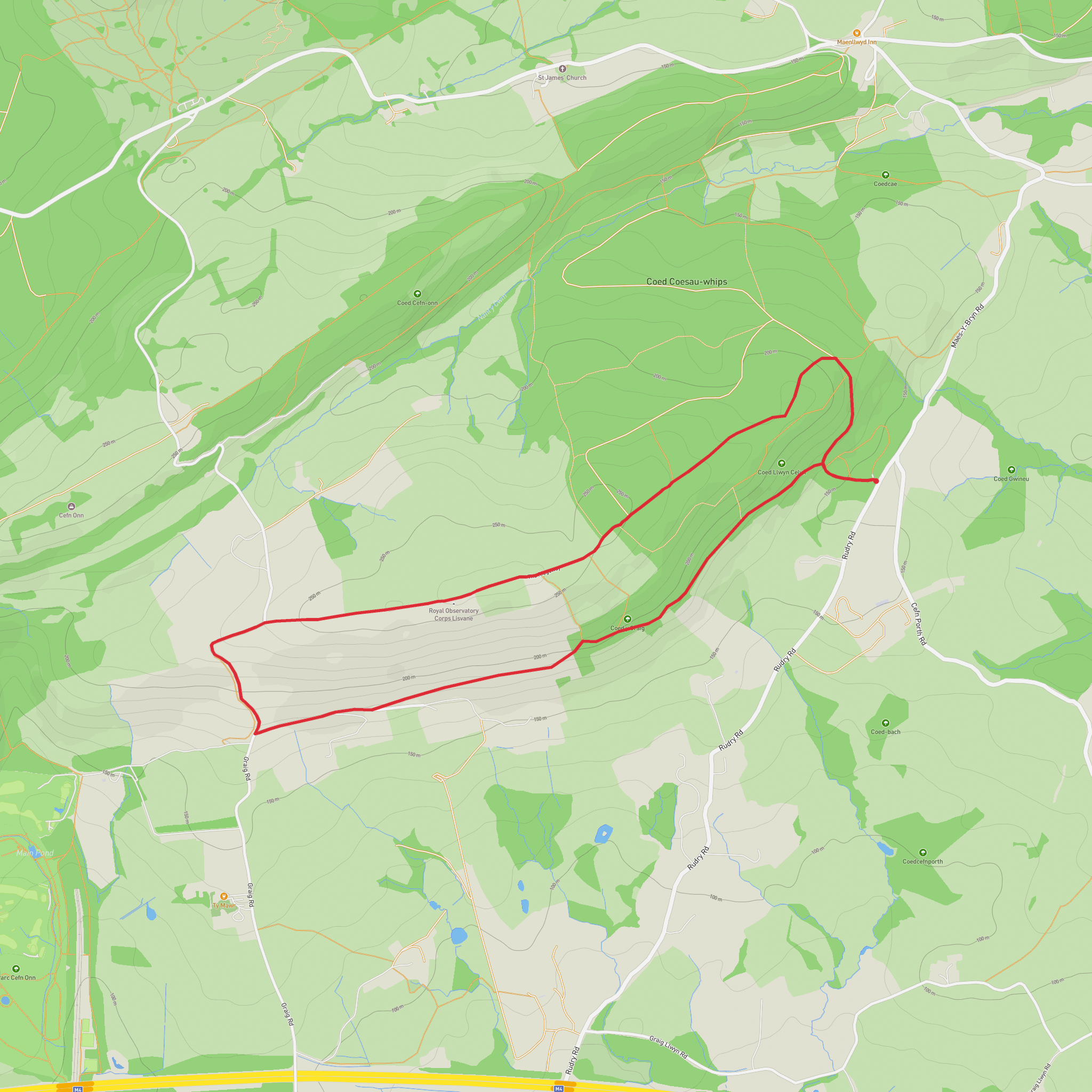 Craig Llysfaen Circular mobile static map